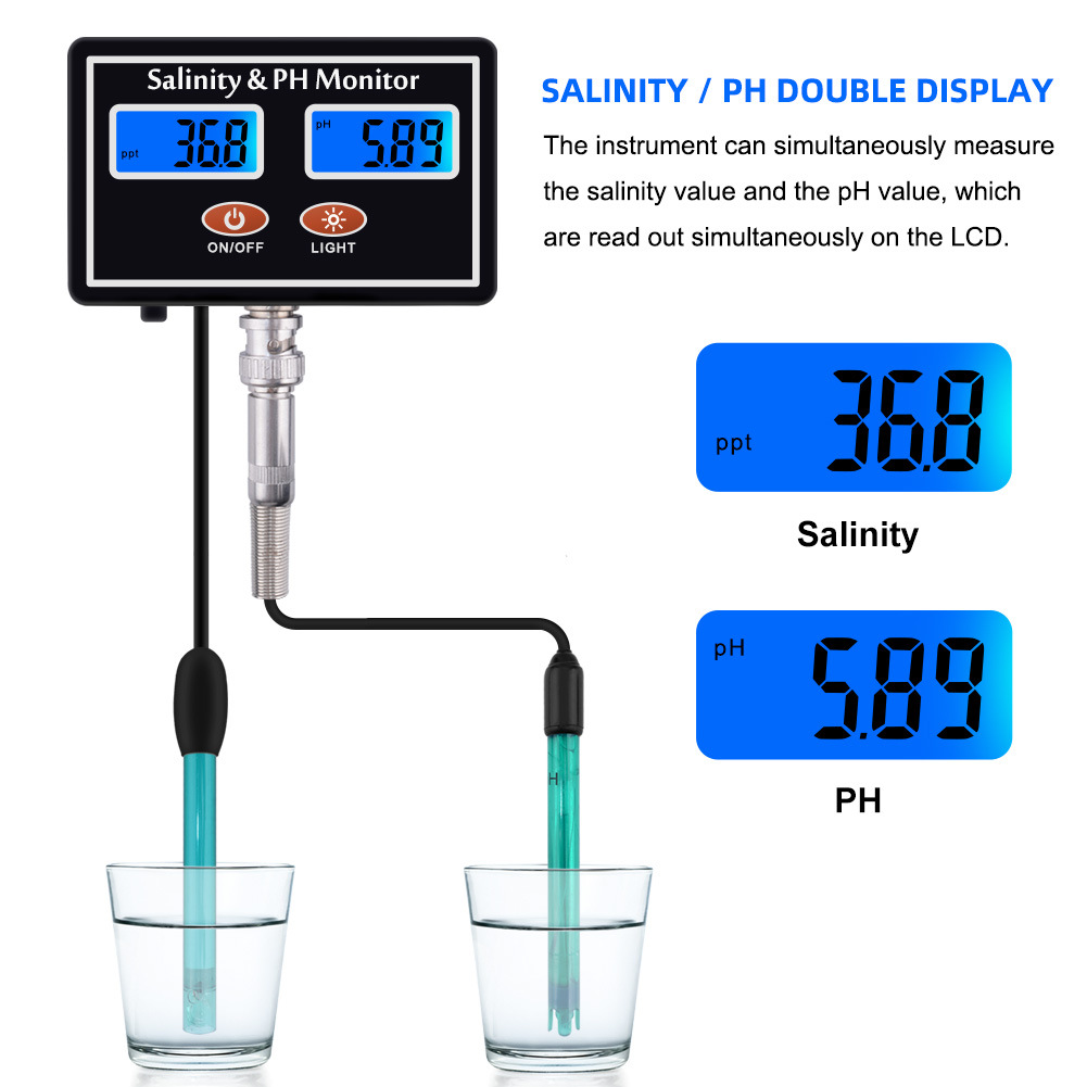 2-in-1 Online-ph- Und Salzgehaltsmessgerät Für Aquarien Und Schwimmbäder (eu 220v)