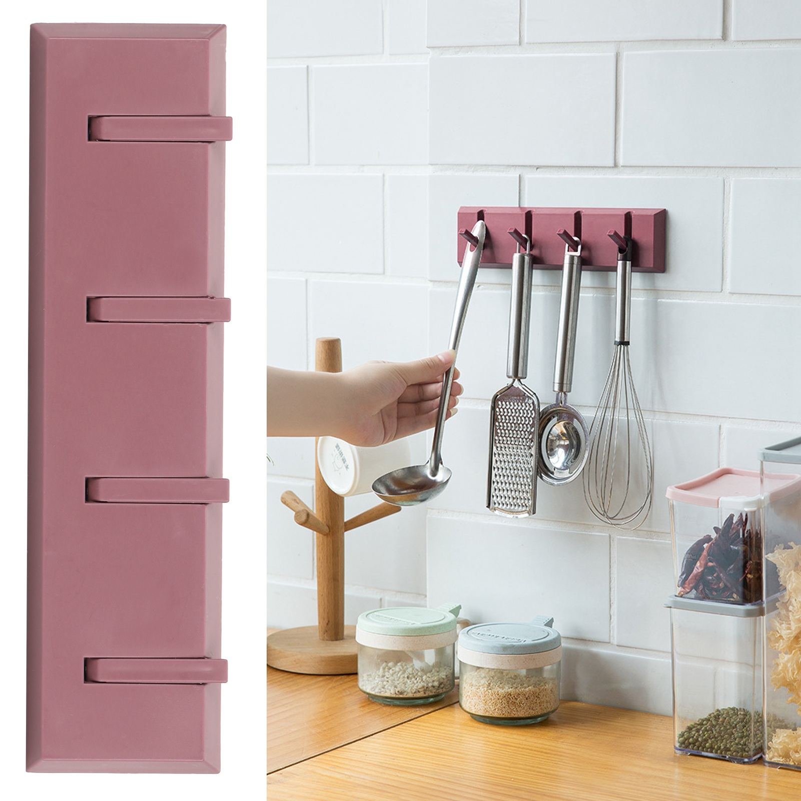 Wandhaken Ohne Bohren Für Garderobe, Schlüsselhalter, Hutablage, Badezimmertür-wanddekoration (dunkellachsfarben)