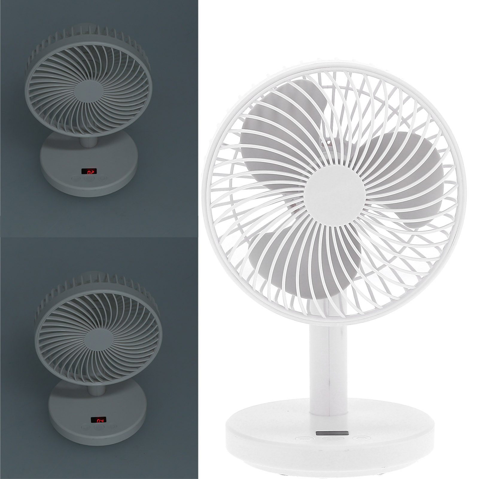 Mini-tischventilator Mit 4 Geschwindigkeitsstufen, Usb-aufladbar, Mit Starkem Luftstrom Für Den Innenbereich.