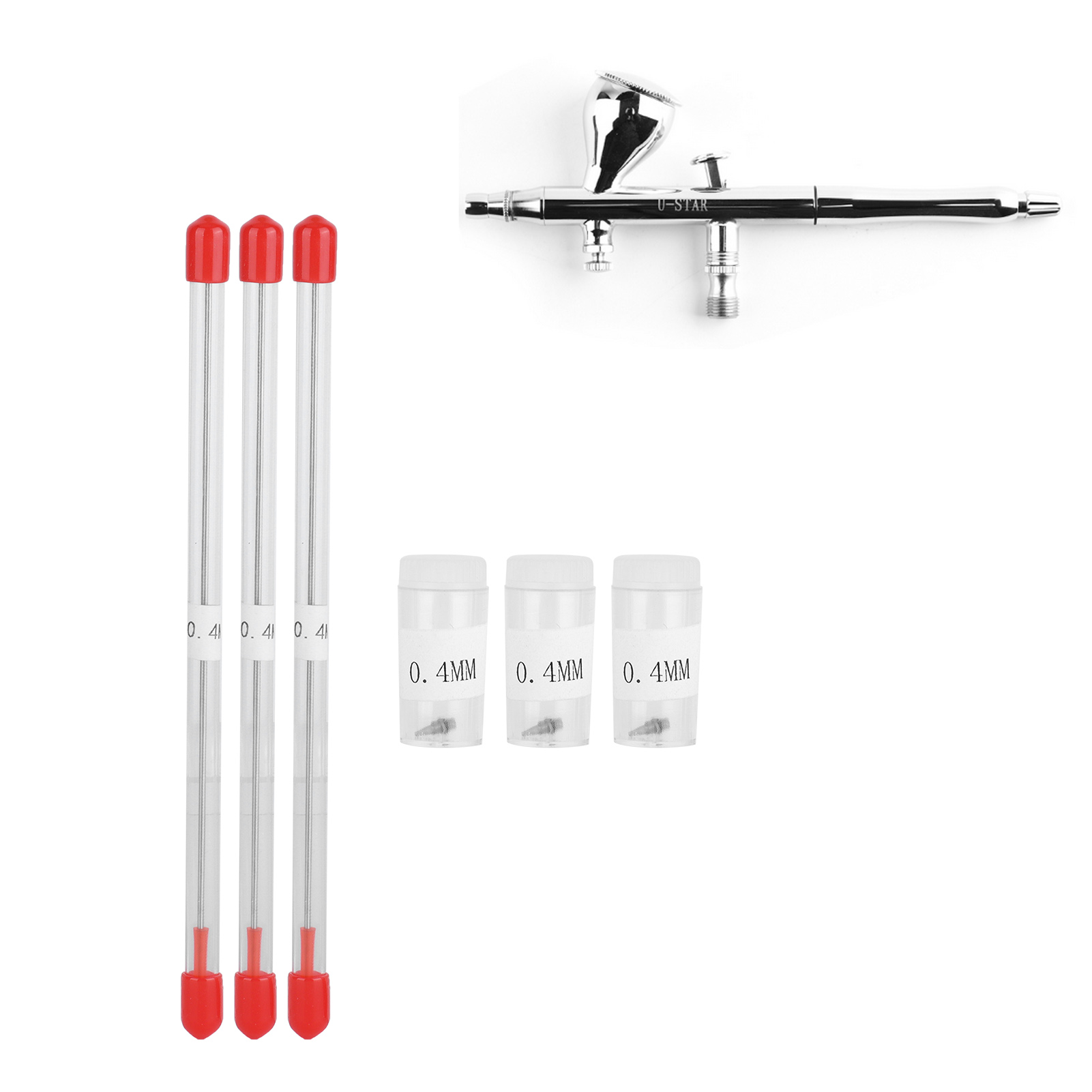 Set Mit 3 0,4-mm-airbrush-düsen, Ersatznadeln Für Farbspritzpistolen