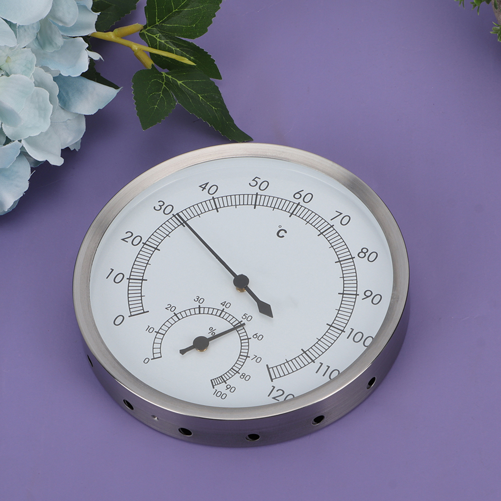 2-in-1 Edelstahl-thermometer-hygrometer Für Sauna Und Dampfbad, Für Den Innenbereich