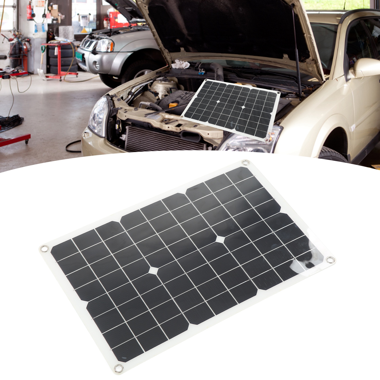 20w 5v Monokristallines Solarpanel Mit Zwei Usb-ausgängen, Geeignet Für Batterien, Handy-ladegeräte Und Zigarettenanzünder.