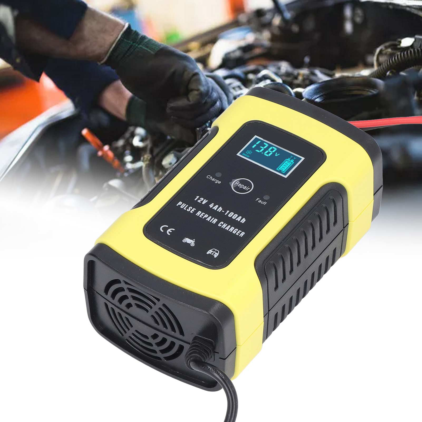 12v Bleiakkumulator-ladegerät Für Den Einsatz Im Freien, Im Garten Und Im Auto, Geeignet Für Akkus Von 4ah Bis 100ah, Universell Für Motorräder Und Autos, Reparatur Und Schnellladung Mit Einem Klick.