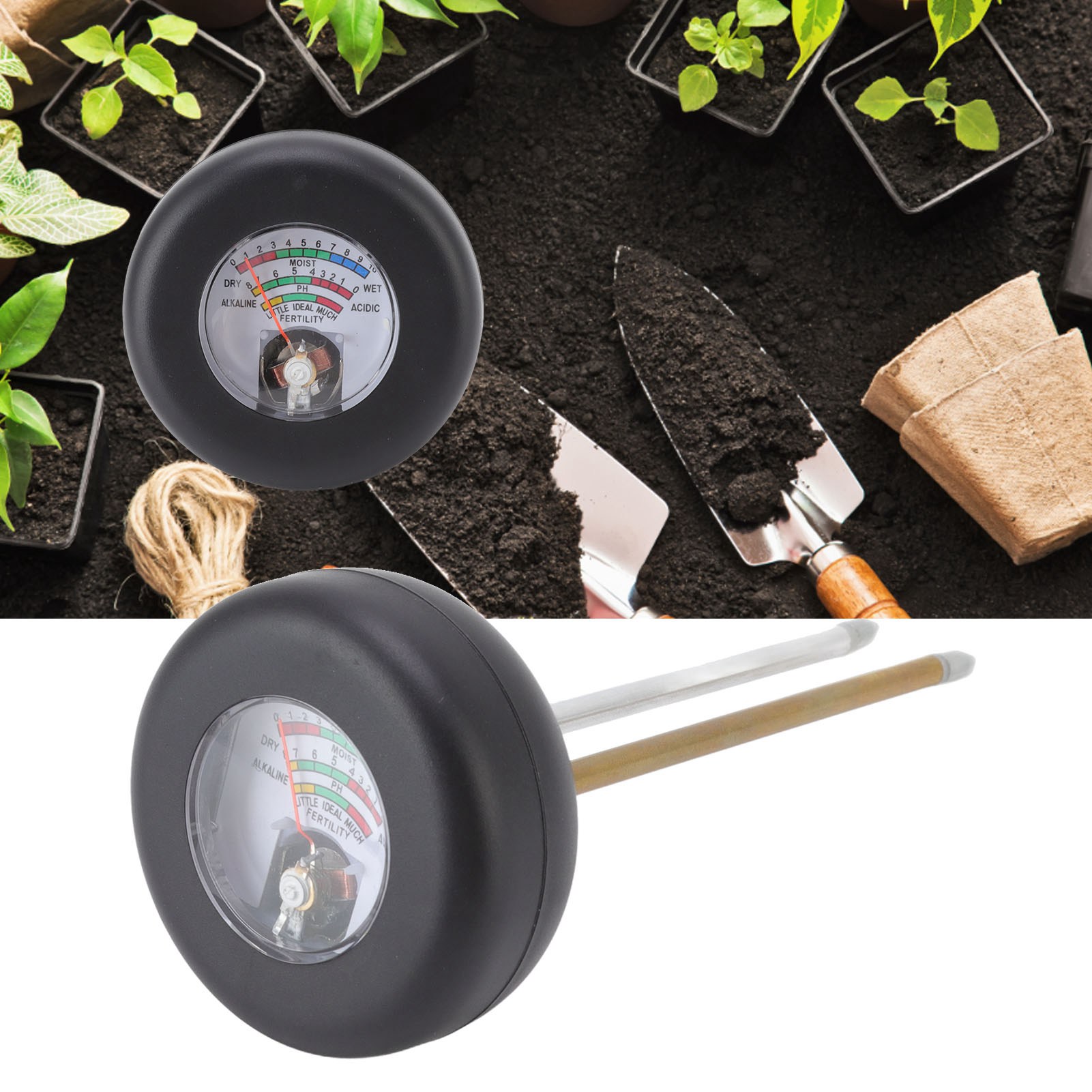 Neues 3-in-1-gartenbau-testgerät: Ph-meter, Feuchtigkeitsmesser, Bodenfruchtbarkeitstester, Bodenanalysator