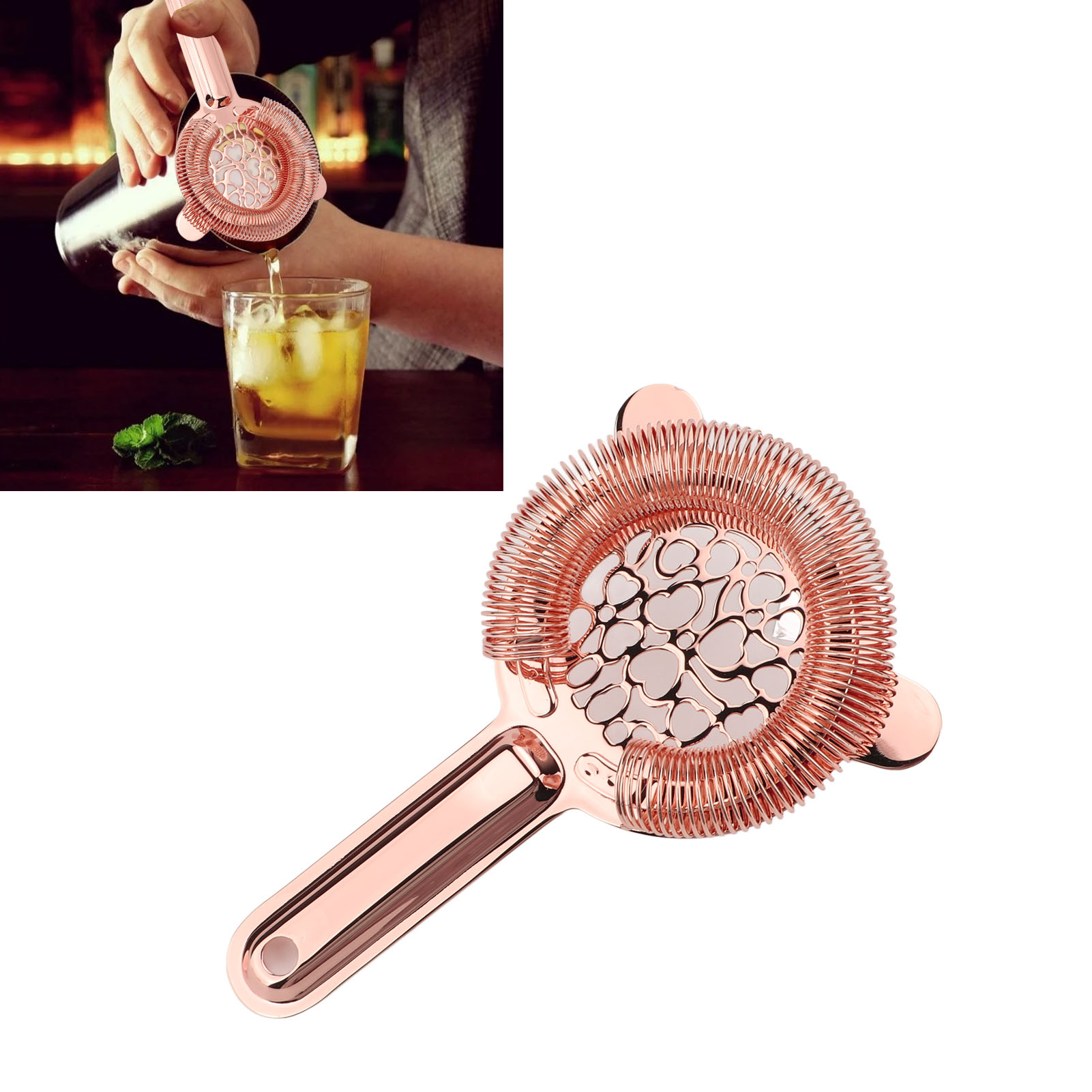 Sieblöffel Aus Edelstahl, Eissieb Im Europäischen Stil, Eissieb, Abtropfsieb, Roségold