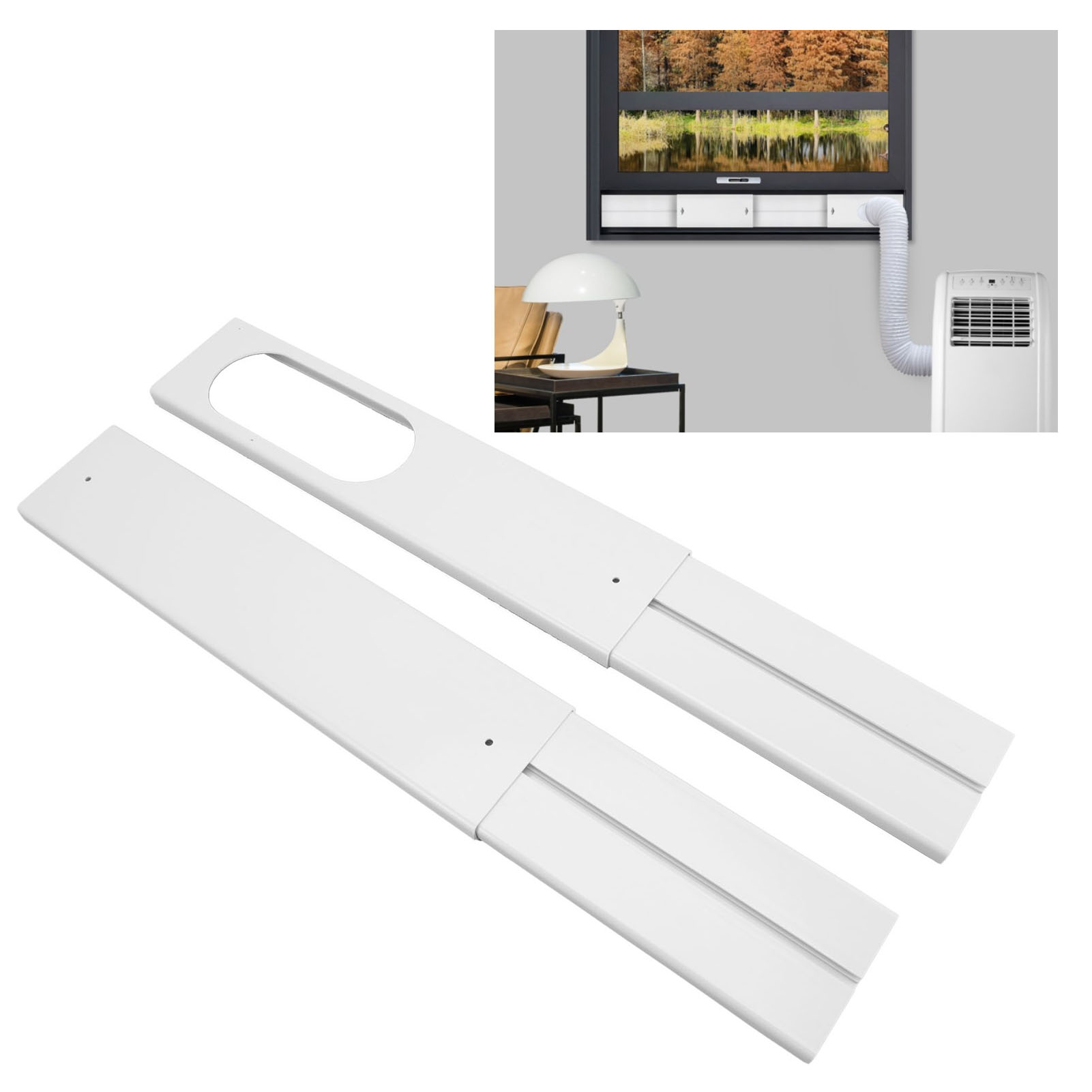 Set Mit 4 Verstellbaren Dichtungspaneelen Für Tragbare Fensterklimageräte (von 43 Bis 140 Cm) Für Zuhause Oder Büro.
