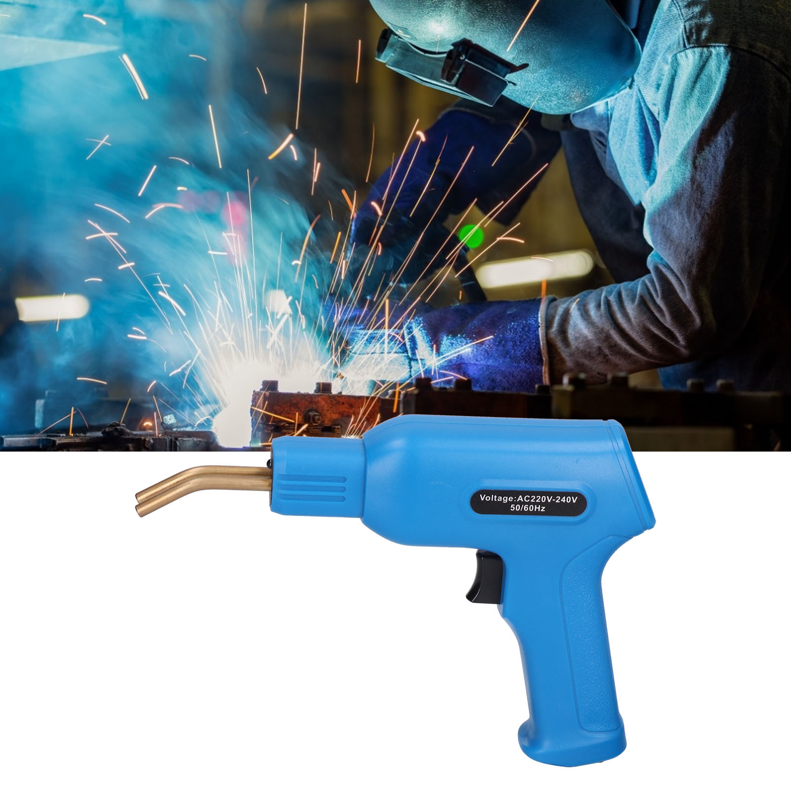 Tragbarer Heißtacker Zum Schweißen Von Kunststoffen, Reparatur- Und Schweißwerkzeug Für Haus Und Garten, Blau, 220–240 V, Europäischer Stecker
