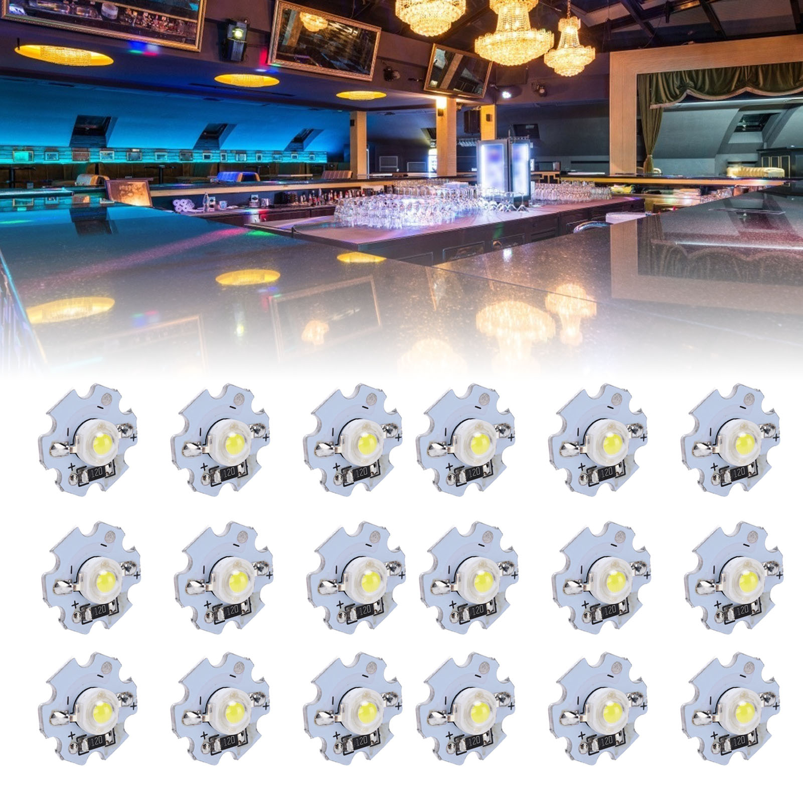 Packung Mit 25 Hochleistungs-leds (0,5 W, 5 V) Mit Aluminiumplatte, Weißes Licht: 6000–6500 K