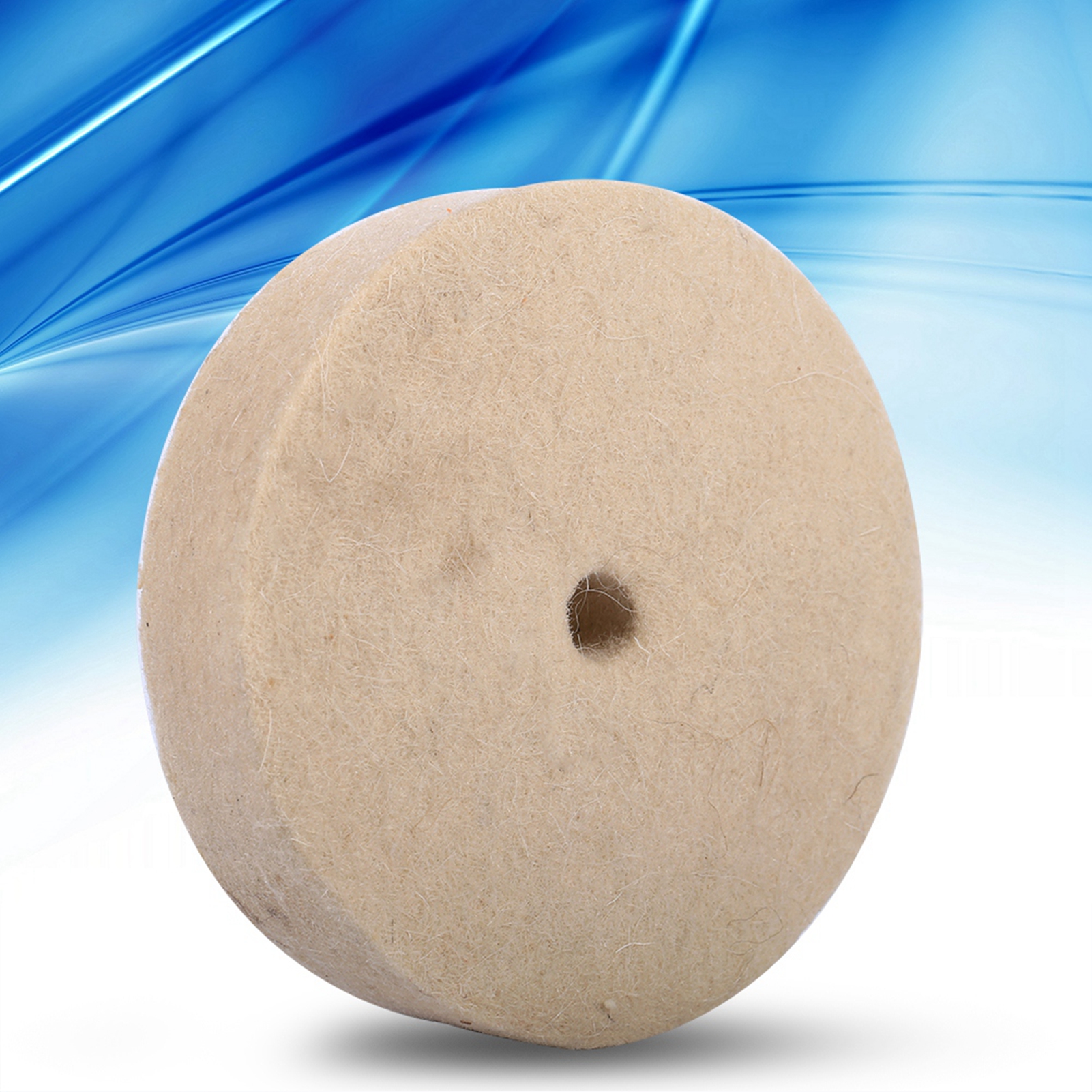 Runde Polierscheibe Aus Weichem Wollfilz, 100 X 25 Mm (4 Zoll), Beige, 1 Stück.