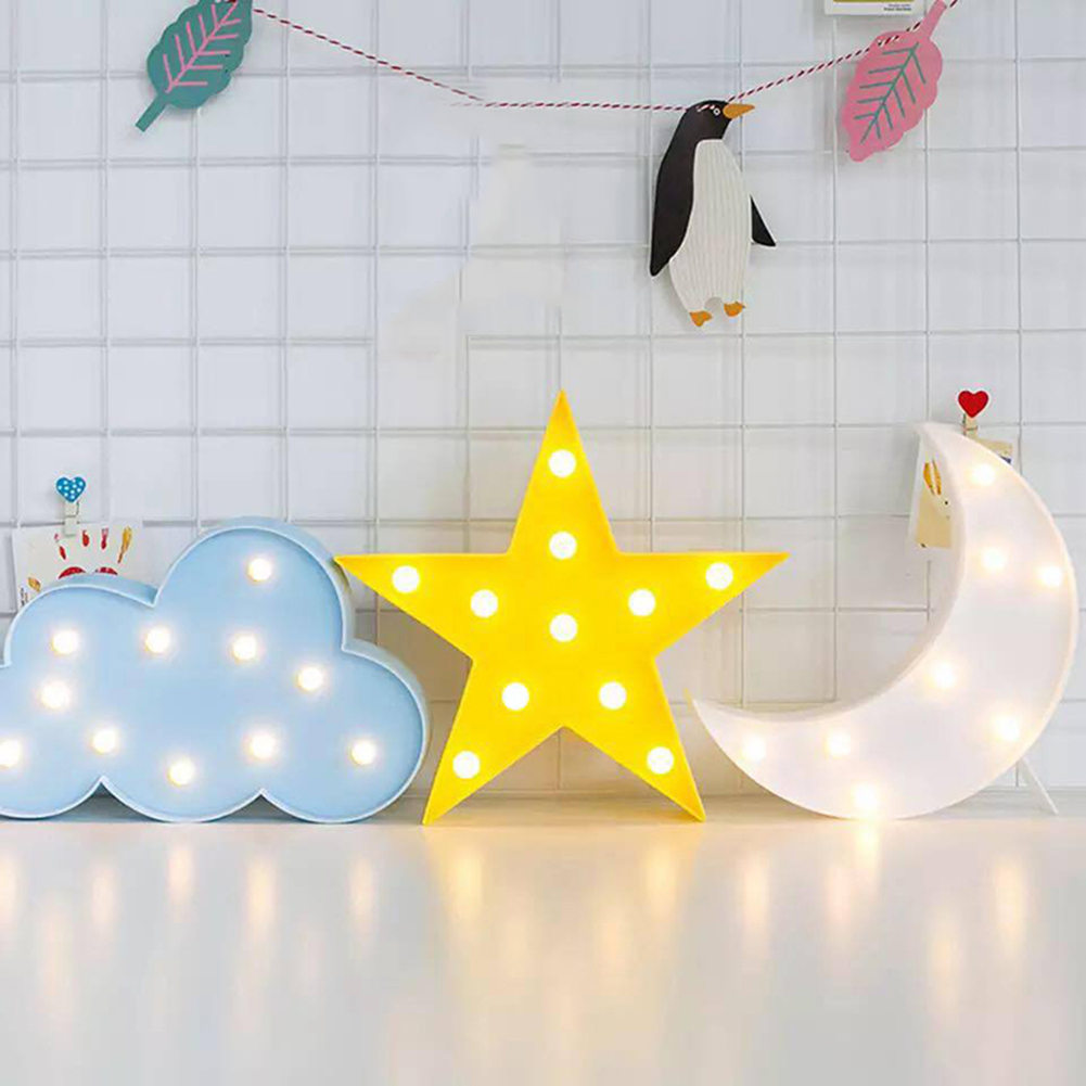 Dekorative Led-nachtlichter In Form Einer Mondsichel, Eines Sterns Und Einer Wolke Für Kinder Und Erwachsene