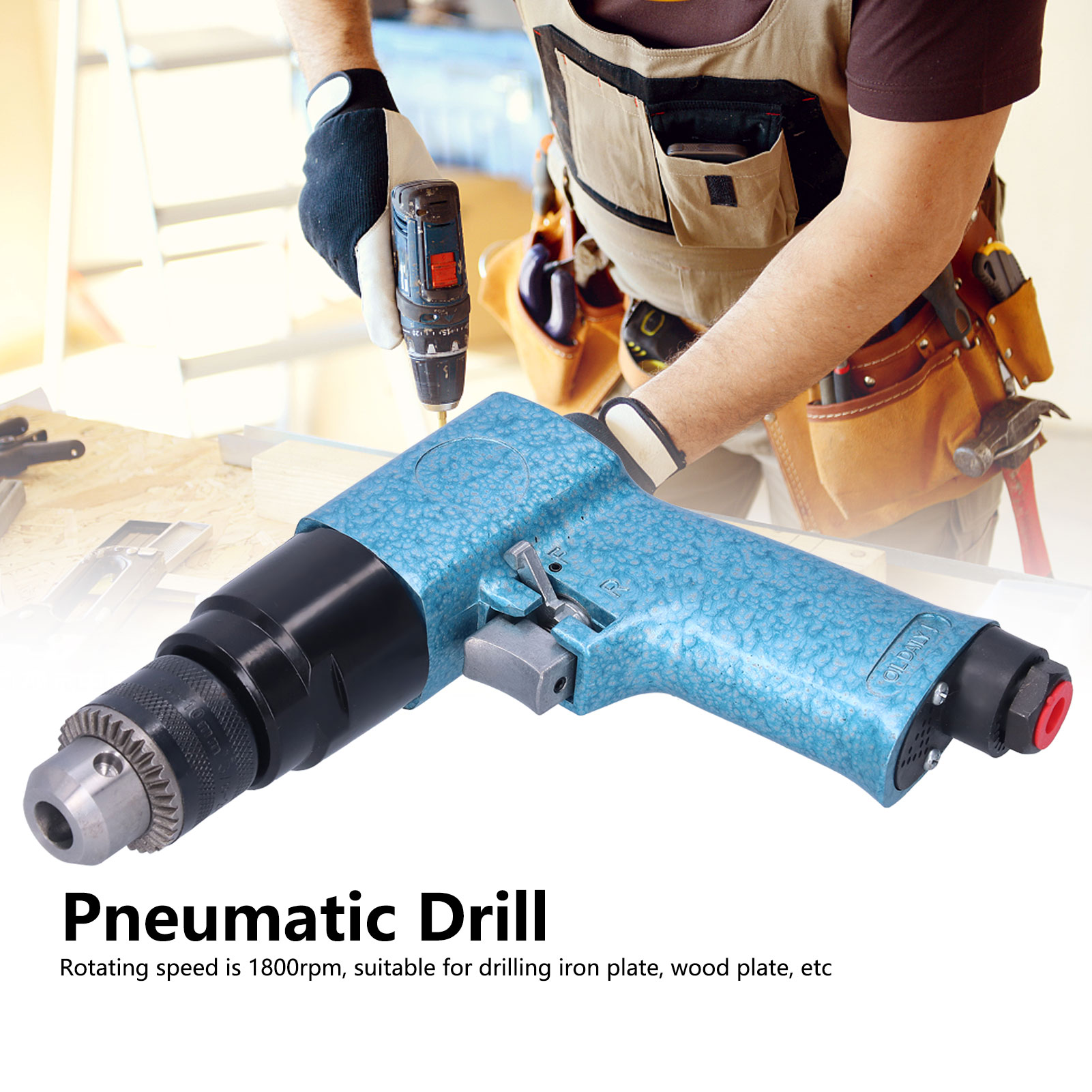 10-mm-druckluftbohrmaschine Für Leichte Industrieanwendungen, Handwerkzeug, 1800 U/min