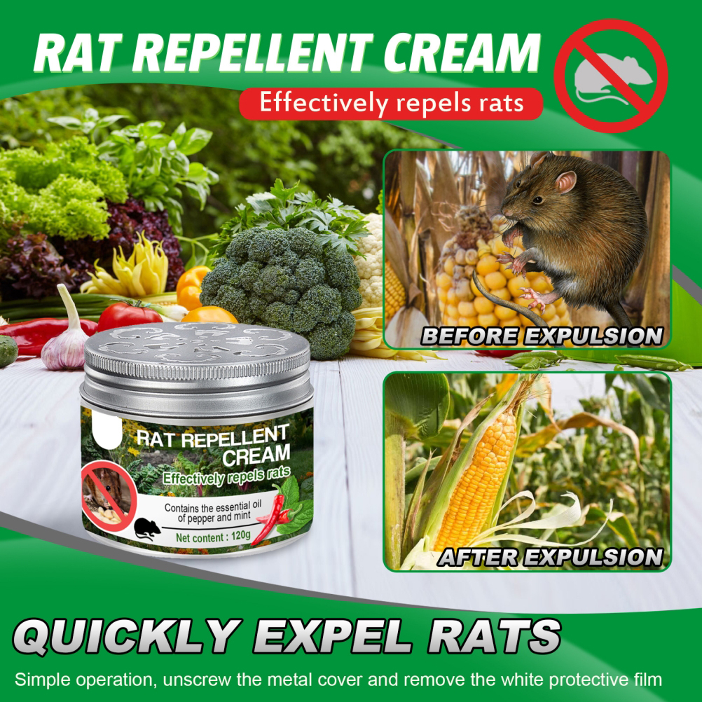 1 Flasche Rattenabwehrcreme Für Garten Und Haus, Ein Wirksames Produkt Zur Abwehr Von Ratten Und Zur Bekämpfung Von Nagetieren, 120 G