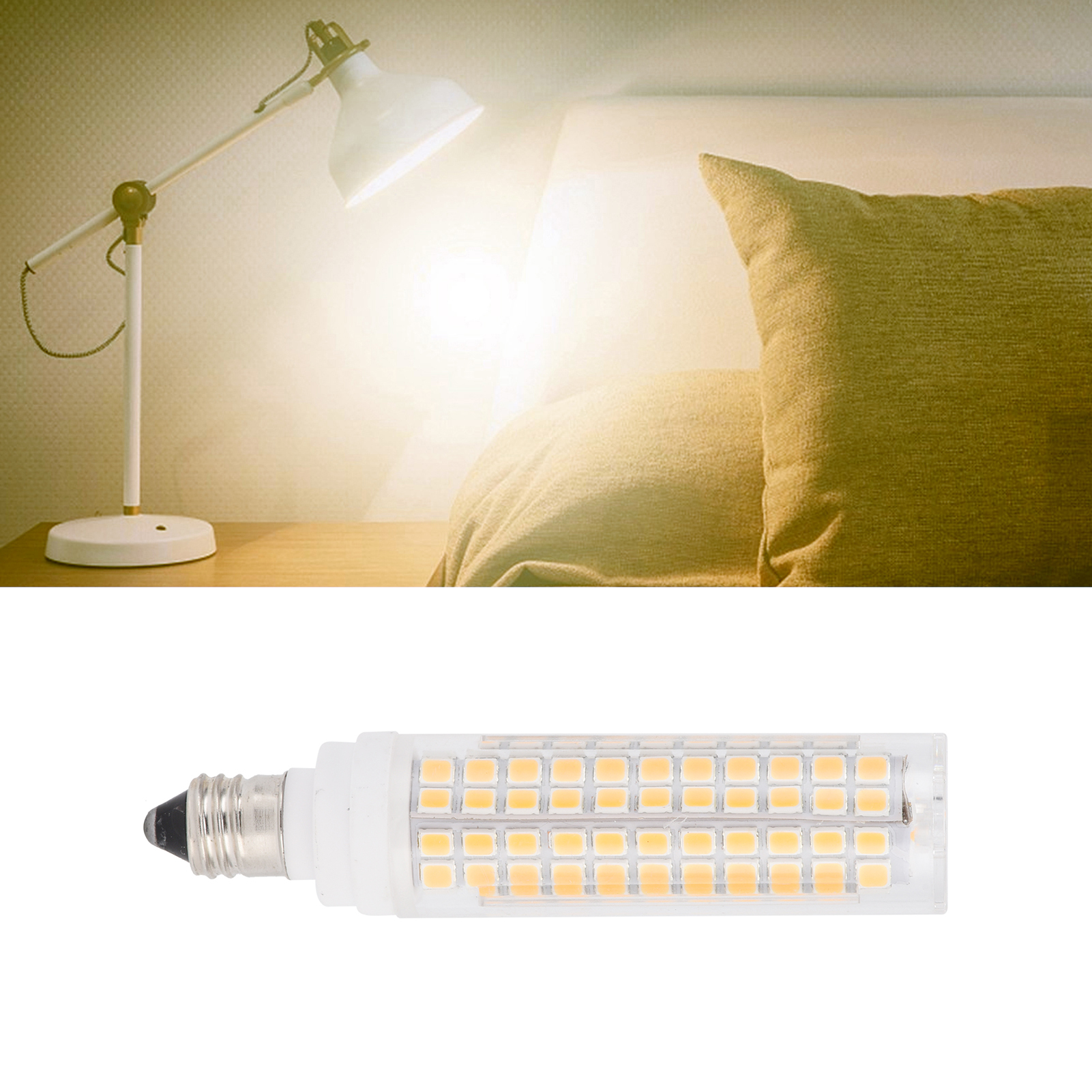 E11-led-lampe, 1200 Lm, 136 Leds, Dimmbare Ersatzlampe Für Kronleuchter, Decken- Und Wandleuchten, 110 V, Warmweiß