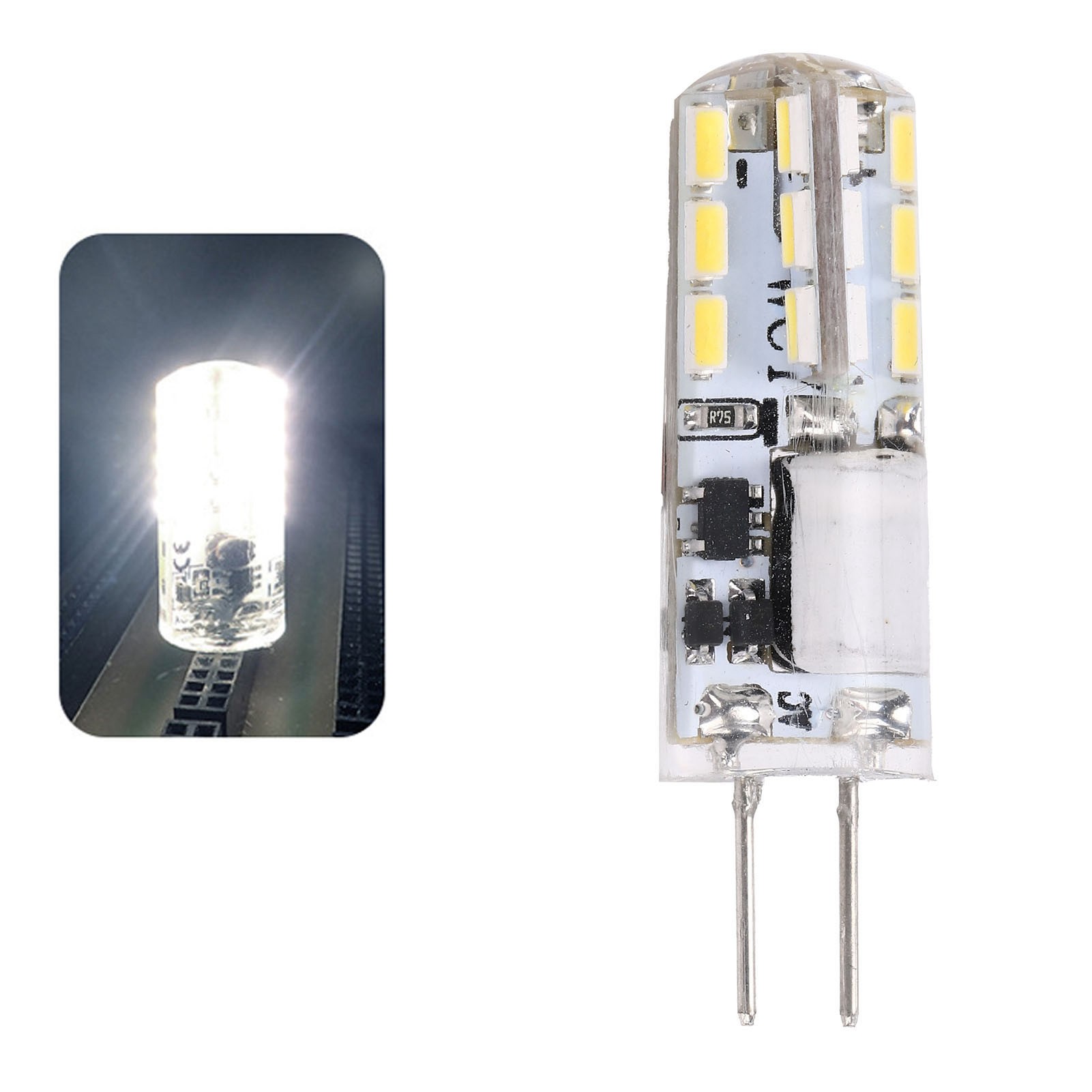 G4 Led-lampe, 24 Leds, 2 W, 200 Lm, Bi-pin, Nicht Dimmbar, Für Kronleuchter, Ac/dc 12 V (kaltweiß 6000-6500 K)