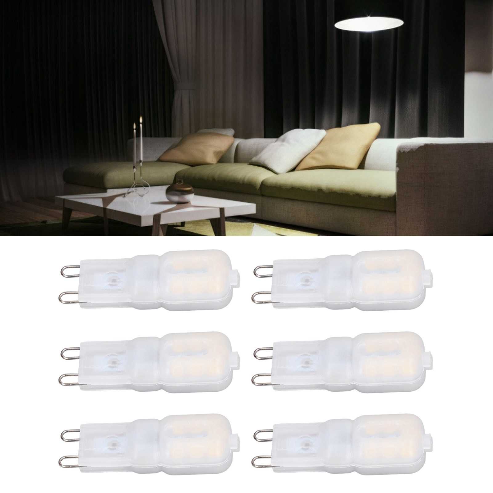 G9 3w Pc Miniatur-glühbirne, Dimmbar, Für Pendelleuchten, Deckenleuchten, Wandleuchten, Tischlampen (6er-pack) / Neutralweiß 220-240v