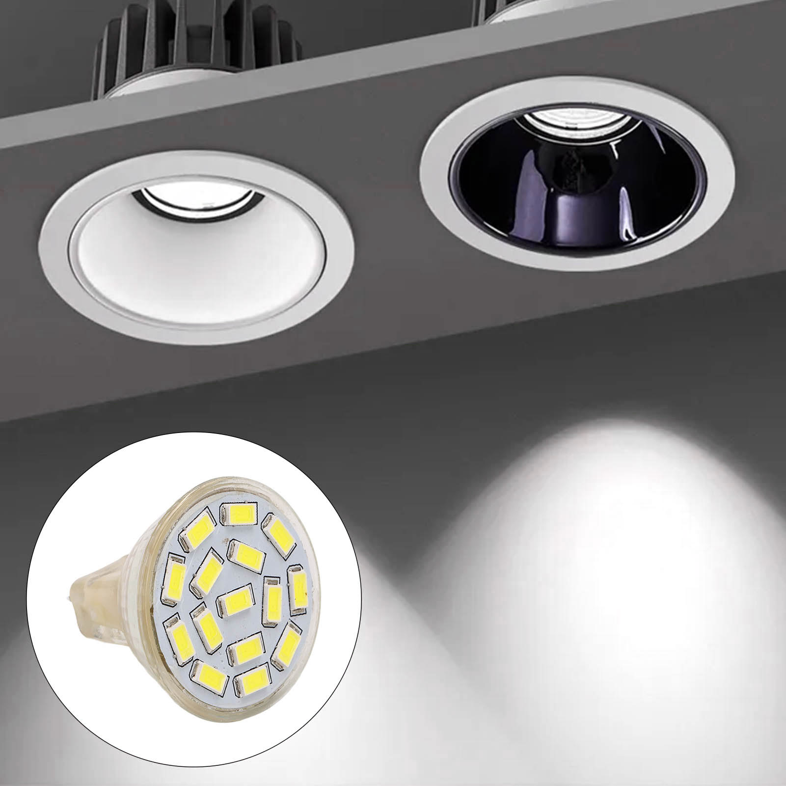 Gu4-led-lampe, 270 Lumen, Energiesparender Led-strahler Mit 15 X 3-w-leds, Mr11-led-schienensystem, Weißes Licht