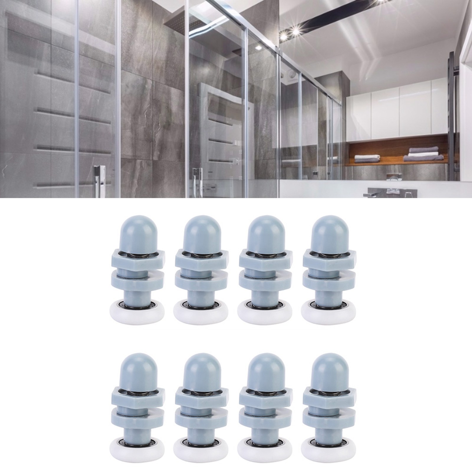 8 Robuste Kunststoff-gleitrollen Für Glas-badezimmertüren