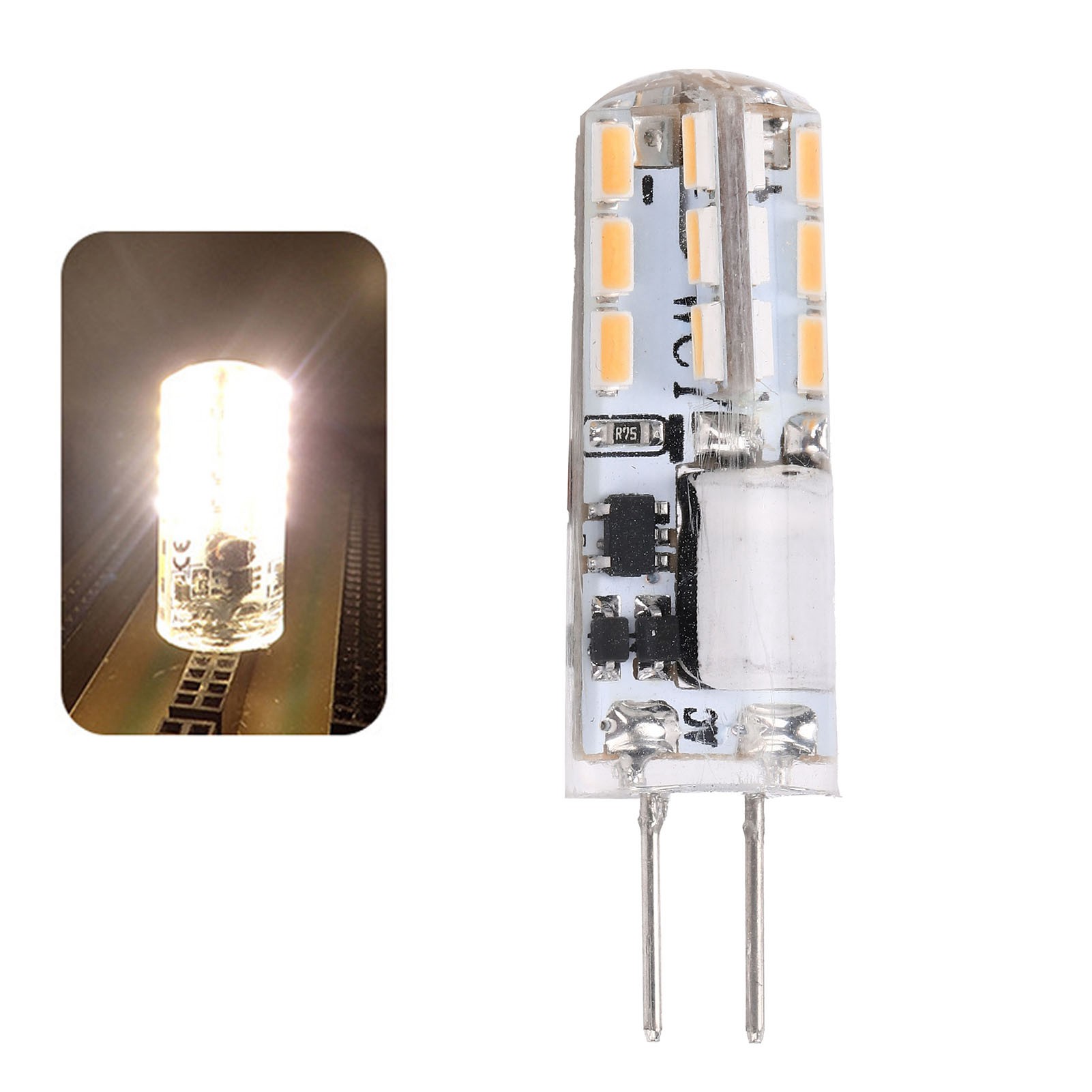 G4 Led-lampe, 24 Leds, 2 W, 200 Lm, Bi-pin, Nicht Dimmbar, Für Kronleuchter, Ac/dc 12 V (warmweiß 2700 K-3100 K)