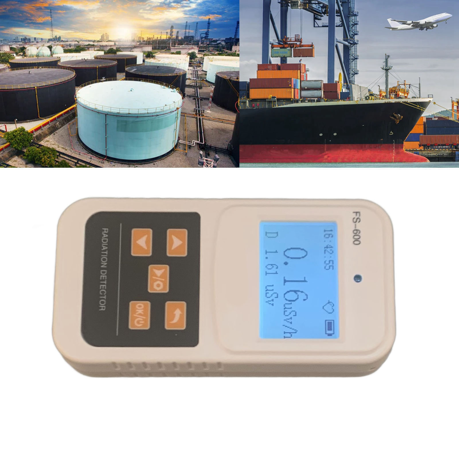 Fs-600 Detektor Für Nukleare Strahlung, Messgerät Für Elektromagnetische Ionisation Und Radioaktive Strahlung, Professioneller Geigerzähler, Weiß