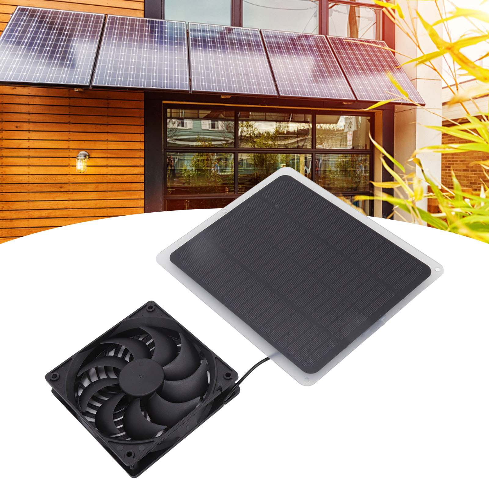 5-watt-solar-campingventilator Mit Solarpanel, Schutzart Ip014 (wasserdicht) Und Integriertem Gehäuse. Monokristalline Silizium-solarzelle.