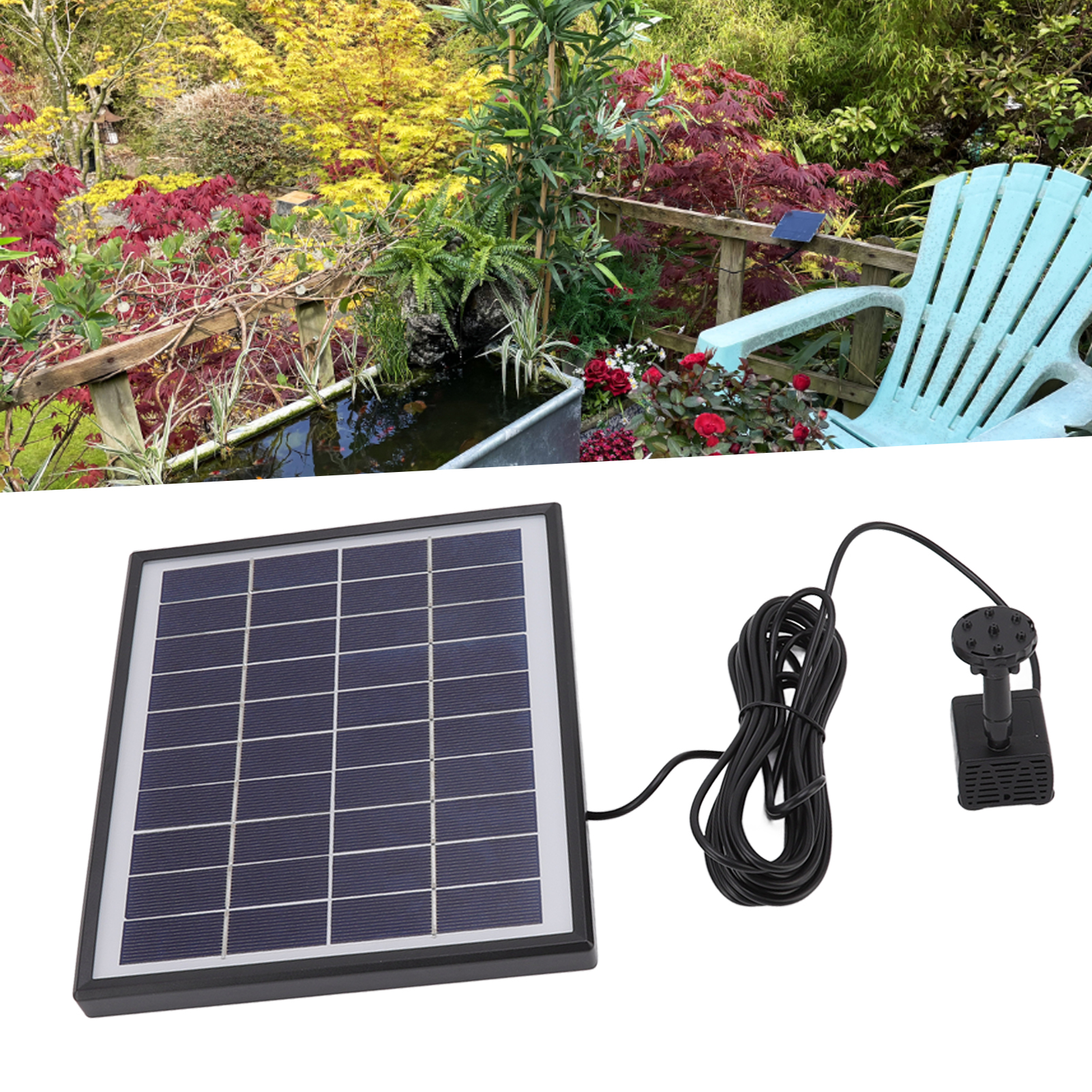 12v 5w Solar-schwimmbrunnen, Solar-gartenbrunnen Mit Wasserdurchfluss