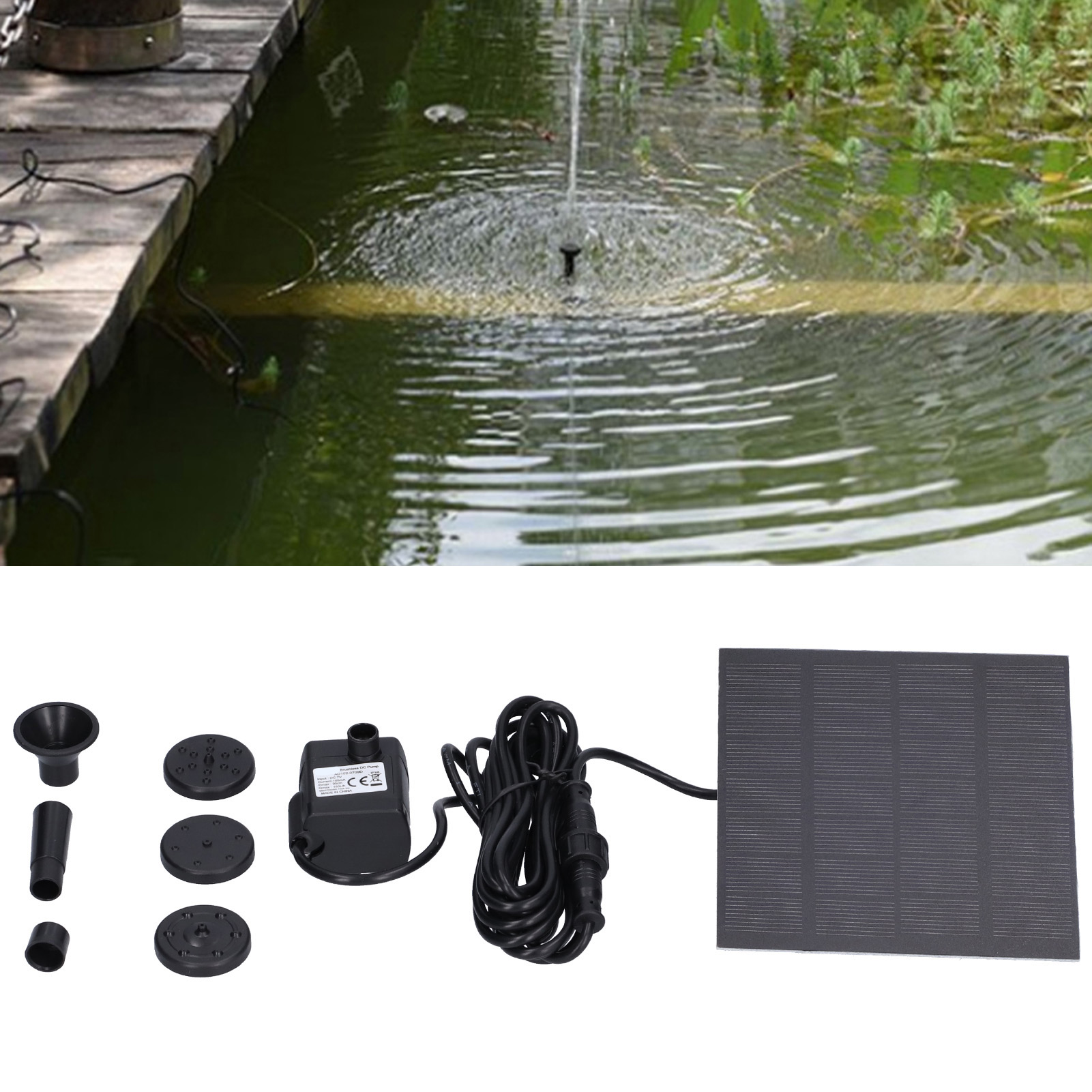 180-liter-gleichstrom-solar-springbrunnenpumpe (bürstenlos), Schwimmender Wasserfall, Dekoration Für Gartenteich Oder Schwimmbad