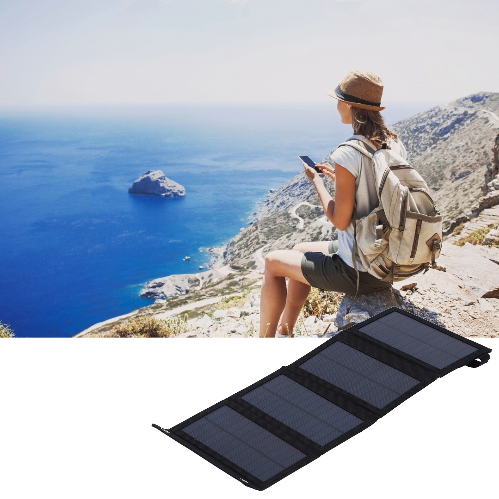 10-w-solarpanel-set, Tragbares Und Faltbares Wasserdichtes Solarladegerät Für Reisen Im Freien.