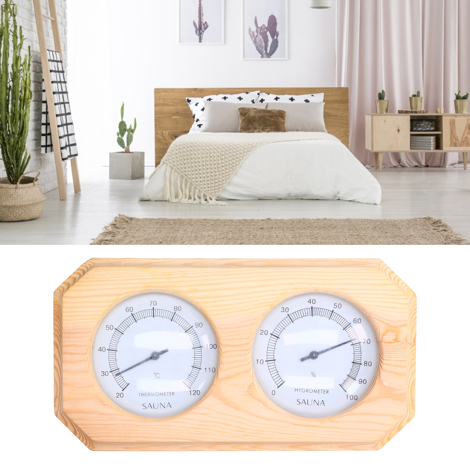 Thermo-hygrometer Mit Zeiger: Präzise Temperatur- Und Feuchtigkeitsmessung. Zubehör Für Fitnessstudios, Saunen Und Privathaushalte.