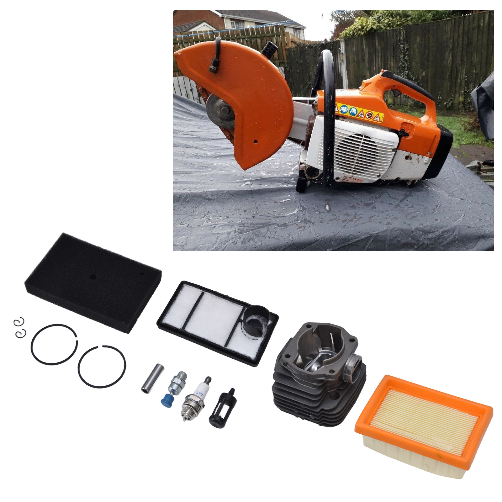 49-mm-kolben-zylinder-einheit, Luft-kraftstoff-filtersatz Für Stihl Ts400 Betonsäge, Ersatzteil 4223 020 1200