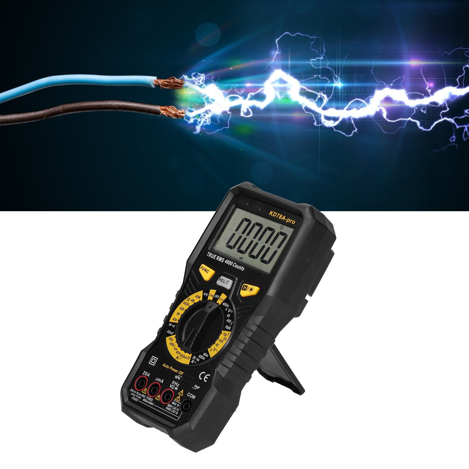 Kd78a-pro True Rms Multifunktions-digitalmultimeter, Intelligentes Lcd-display, Automatische Bereichswahl, Berührungsloses Kapazitätsmessgerät
