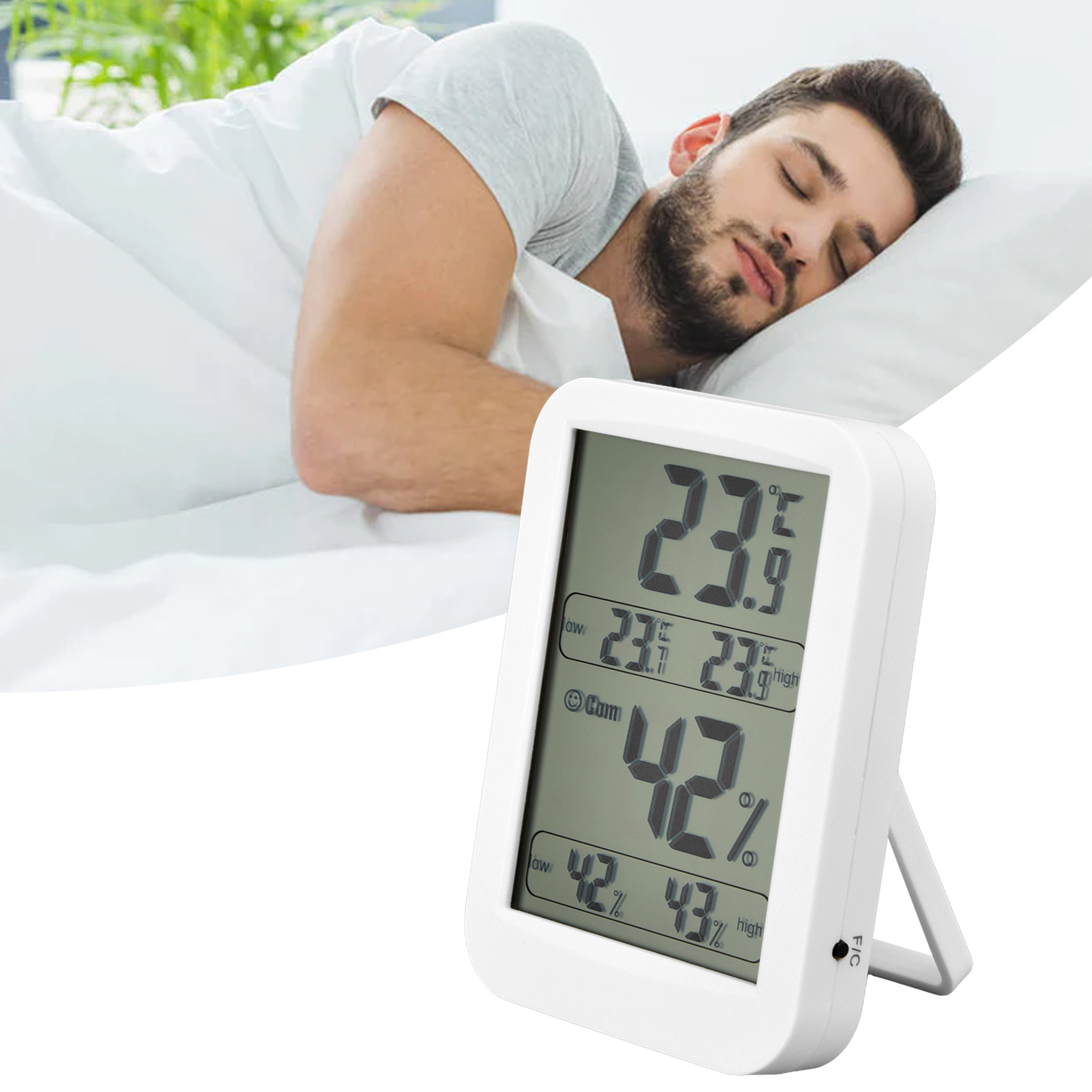 Großflächiges Heimthermometer Und Hygrometer Mit Speicherfunktion Und Komfortanzeige