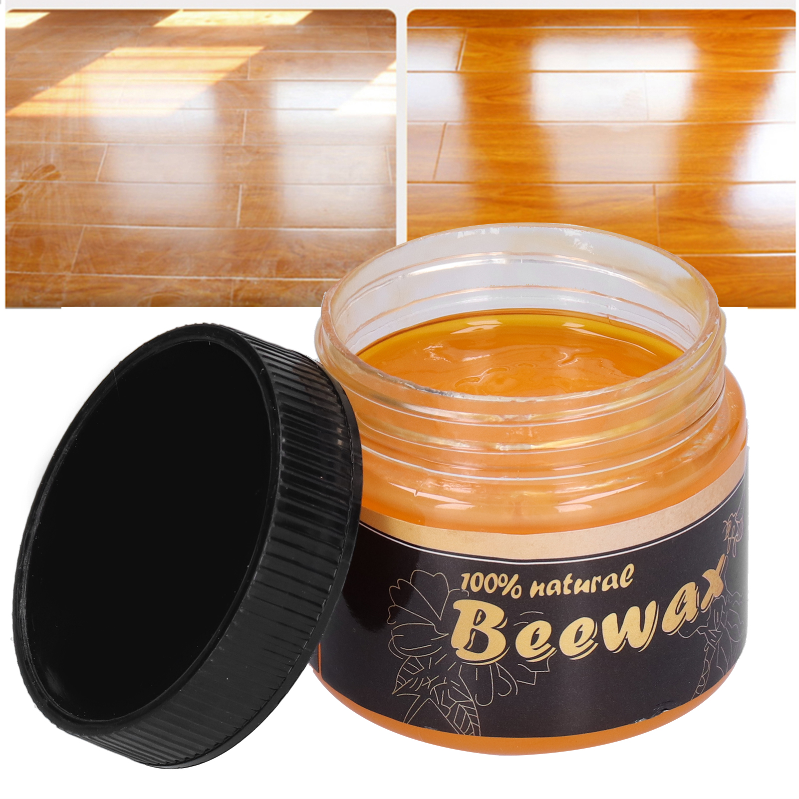 Wasserfestes Bienenwachs Für Fußböden, Ungiftiges Bienenwachs Für Holzmöbel, Tische, Stühle, Schränke (eine Flasche Bienenwachs Und Zwei Tücher).