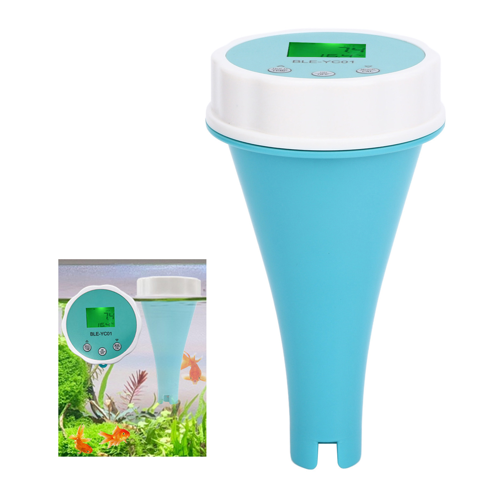 Hintergrundbeleuchteter Bluetooth-wasserqualitätsanalysator Mit Mobiler App, 6-in-1-stift Zur Messung Von Ph-wert, Elektrischer Leitfähigkeit, Tds, Redoxpotenzial, Temperatur Und Restchlor In Schwimmb