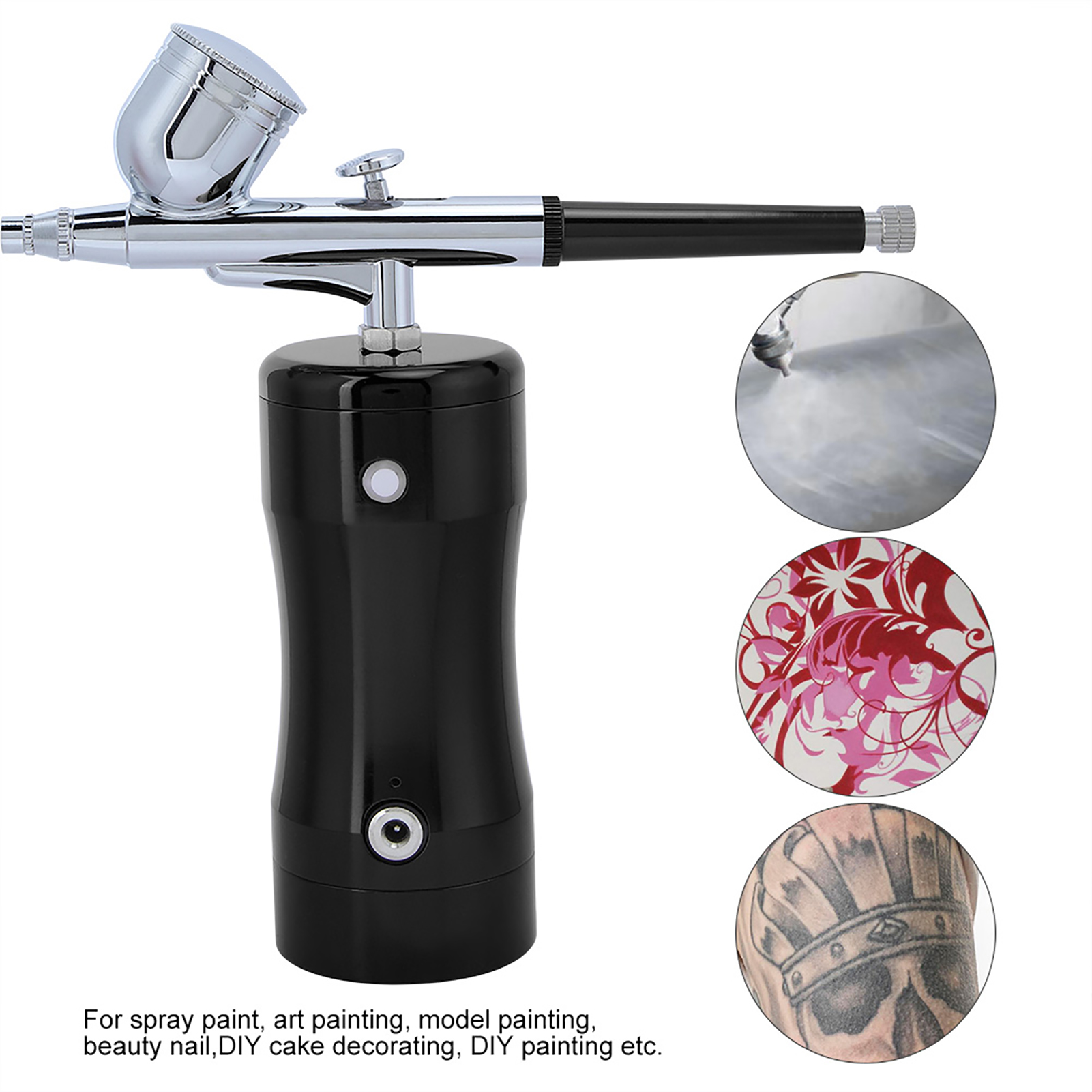 G12 Airbrush-set, 0,3-mm-pumpe, Mini 7cc, Reinigungswerkzeug Inklusive (schwarz)