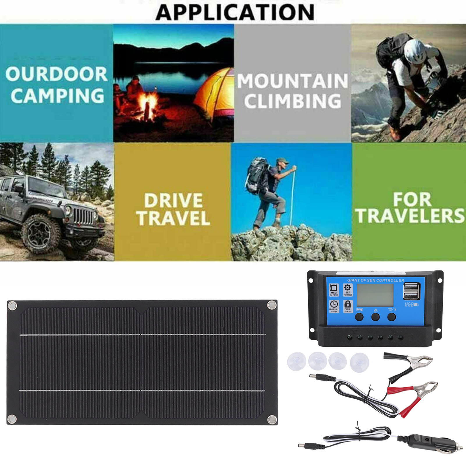 600w 18v Solarmodul-set Mit 100a Batterieladegerät Und Regler Für Wohnwagen, Wohnmobile Und Mobilheime