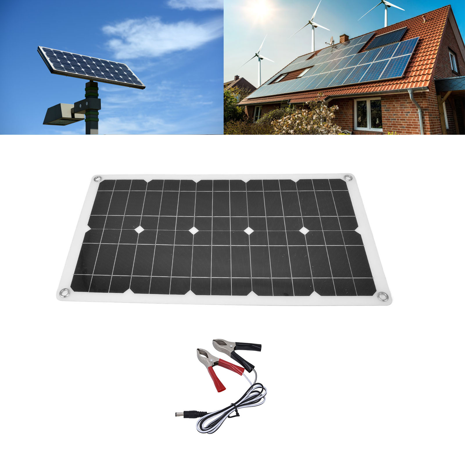 Giantofsun 18v Tragbares Solarpanel, 100w Flexibles Solarladegerät Für Den Außenbereich, Ideal Für Landwirte, Fahrzeuge Und Boote