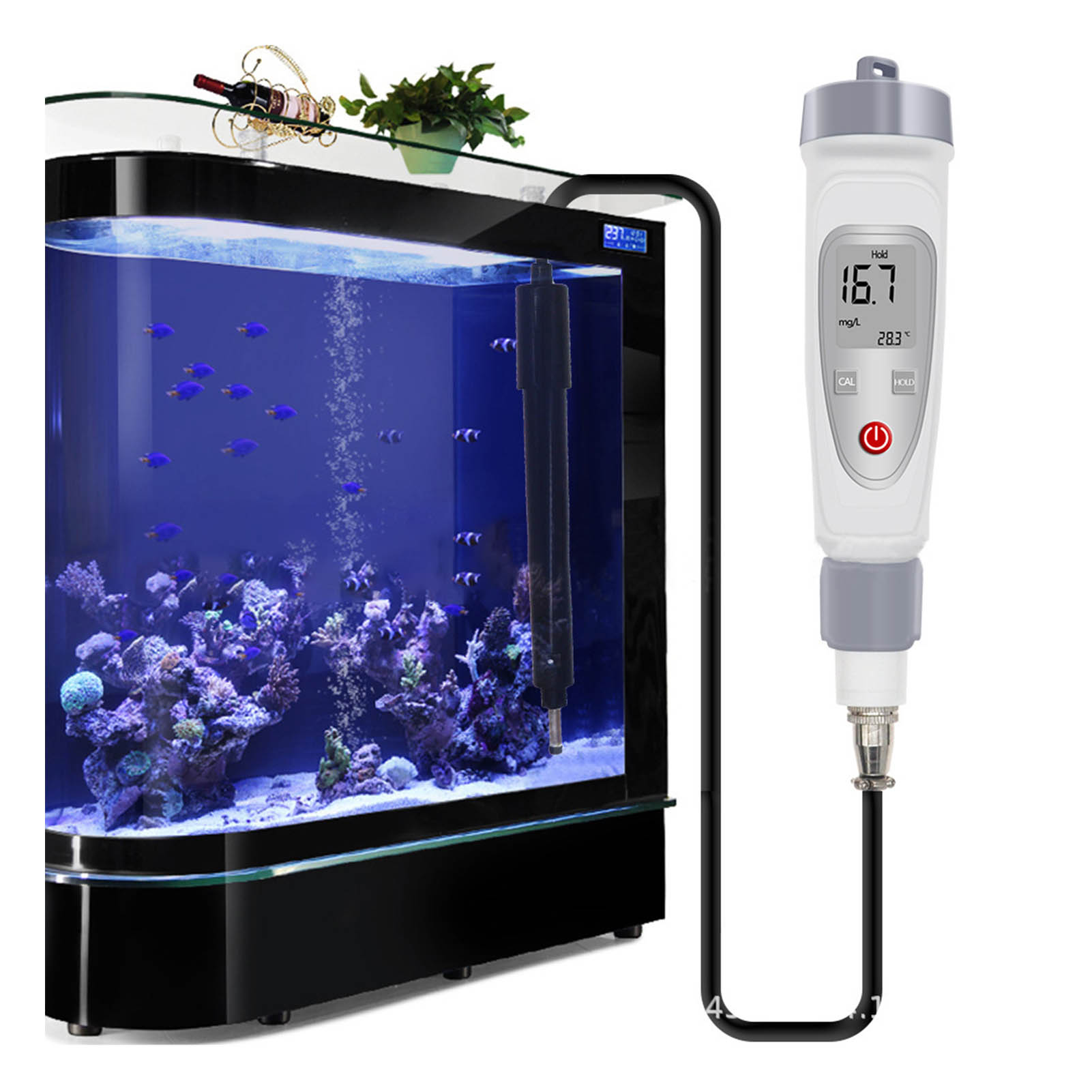 Tragbarer, Hintergrundbeleuchteter Sauerstoffanalysator, Sauerstoffstift, Messgerät Für Die Aquakultur, Teststift, Wasserqualitätsanalysator