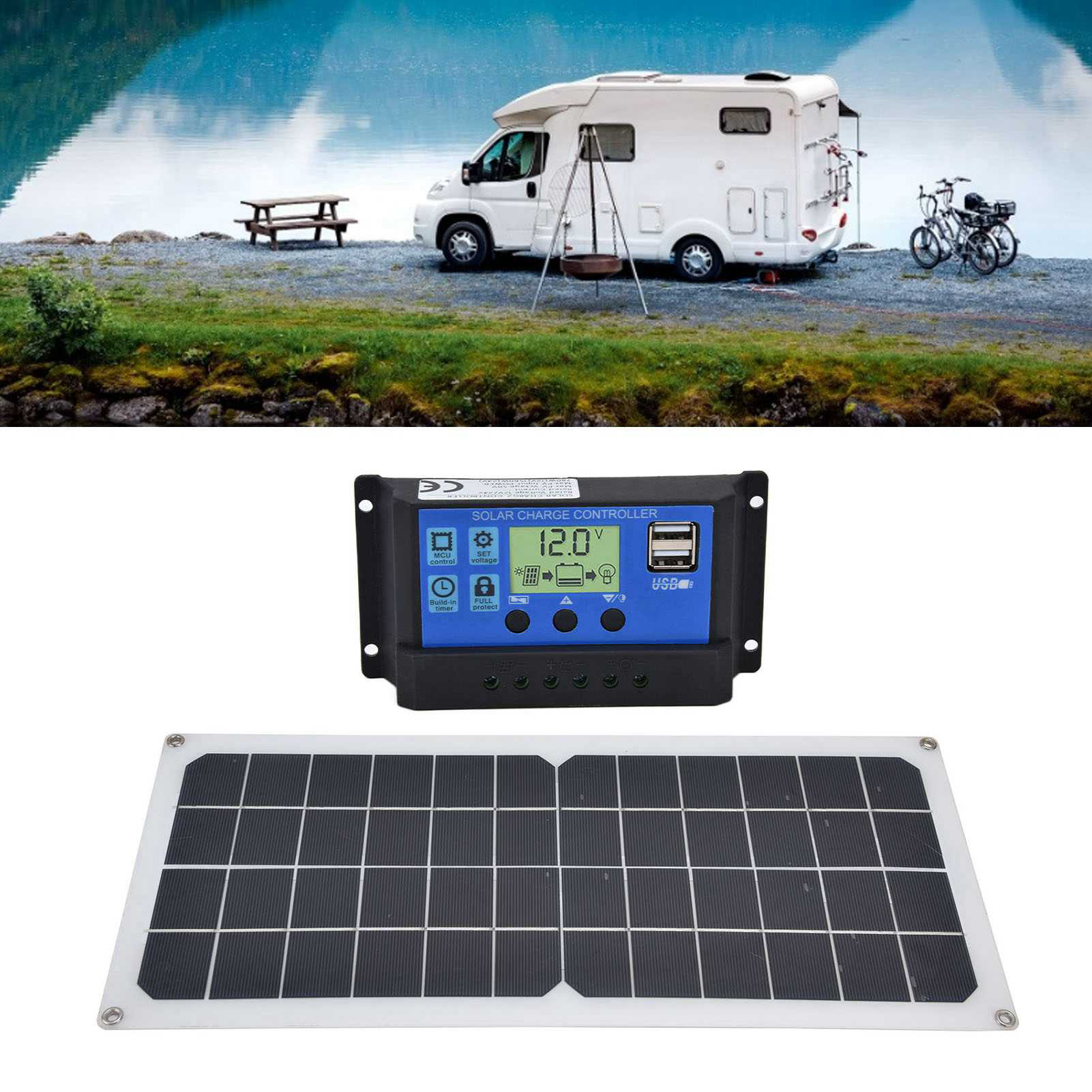 10-w-solarpanel + 10-a-controller + Abluftventilator (abluftventilator Für Tierzwinger, Photovoltaik-solarpanel Für Wohnmobil)