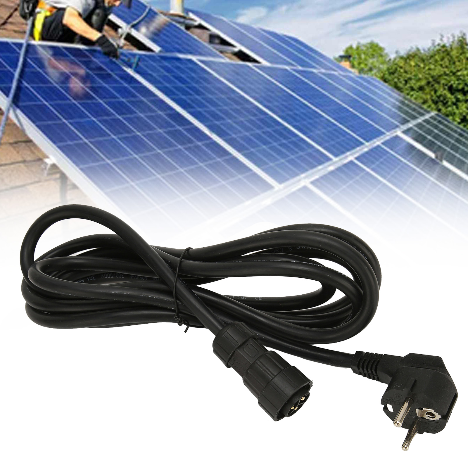 3 M Wechselstromkabel 3 X 1,5 Mm², Zubehör Für Wechselrichter Für Photovoltaik-solarstromerzeugungssysteme, Entsprechend Der Europäischen Norm 220 V, Anwendbare Modelle Wvc-600, Wvc-700, Wvc-1200, Wvc