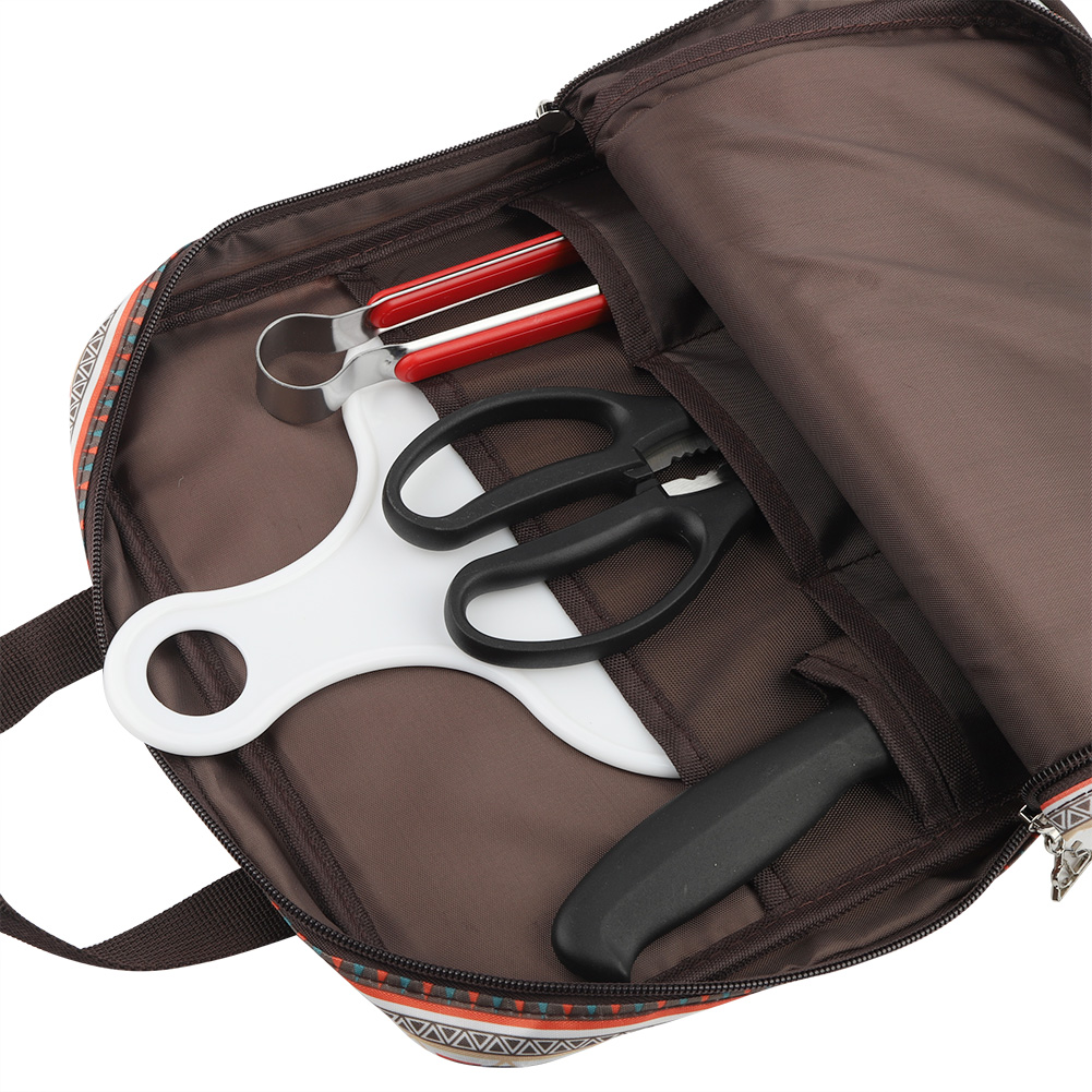 5-teiliges Outdoor-kochbesteck-set: Grillmesser Aus Edelstahl, Schneidebrett, Picknicktasche, Einfache Küchenutensilien