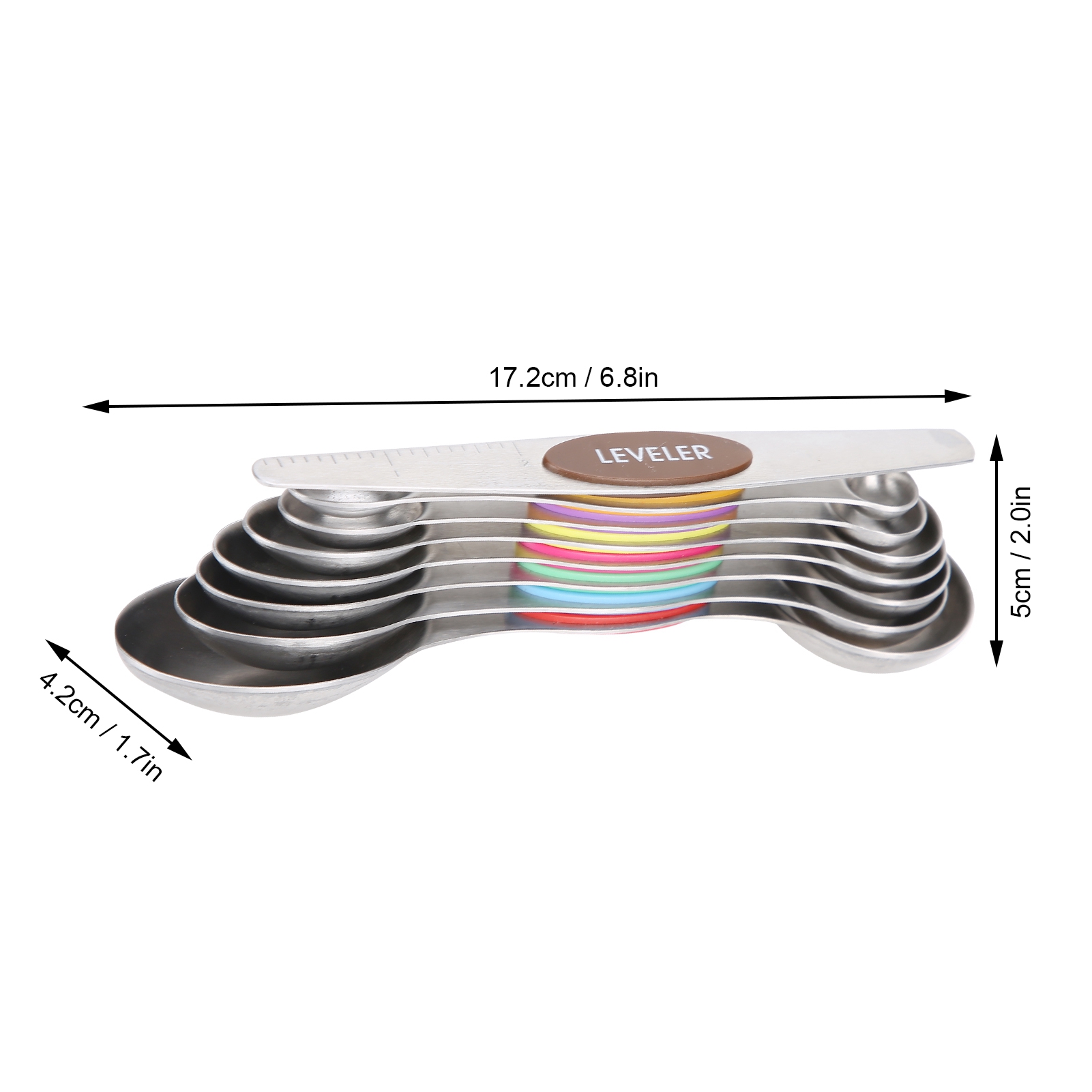 Set Aus Doppelten Magnetischen Messlöffeln Aus Edelstahl Zum Backen Und Würzen, Küchenhelfer