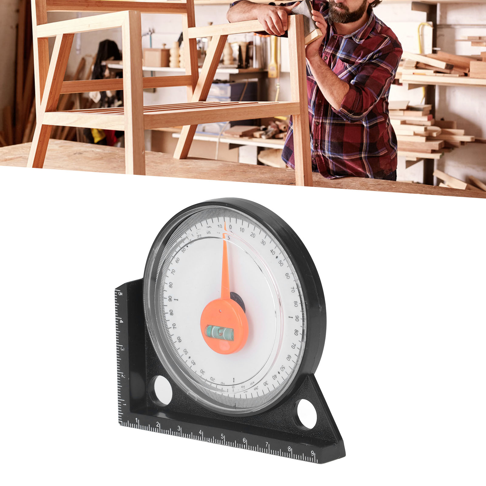 Winkelmesser Aus Kunststoff, Neigungsmesser, Winkelmessgerät, Nadelmesser Mit Skala, Horizontalwinkelmesser