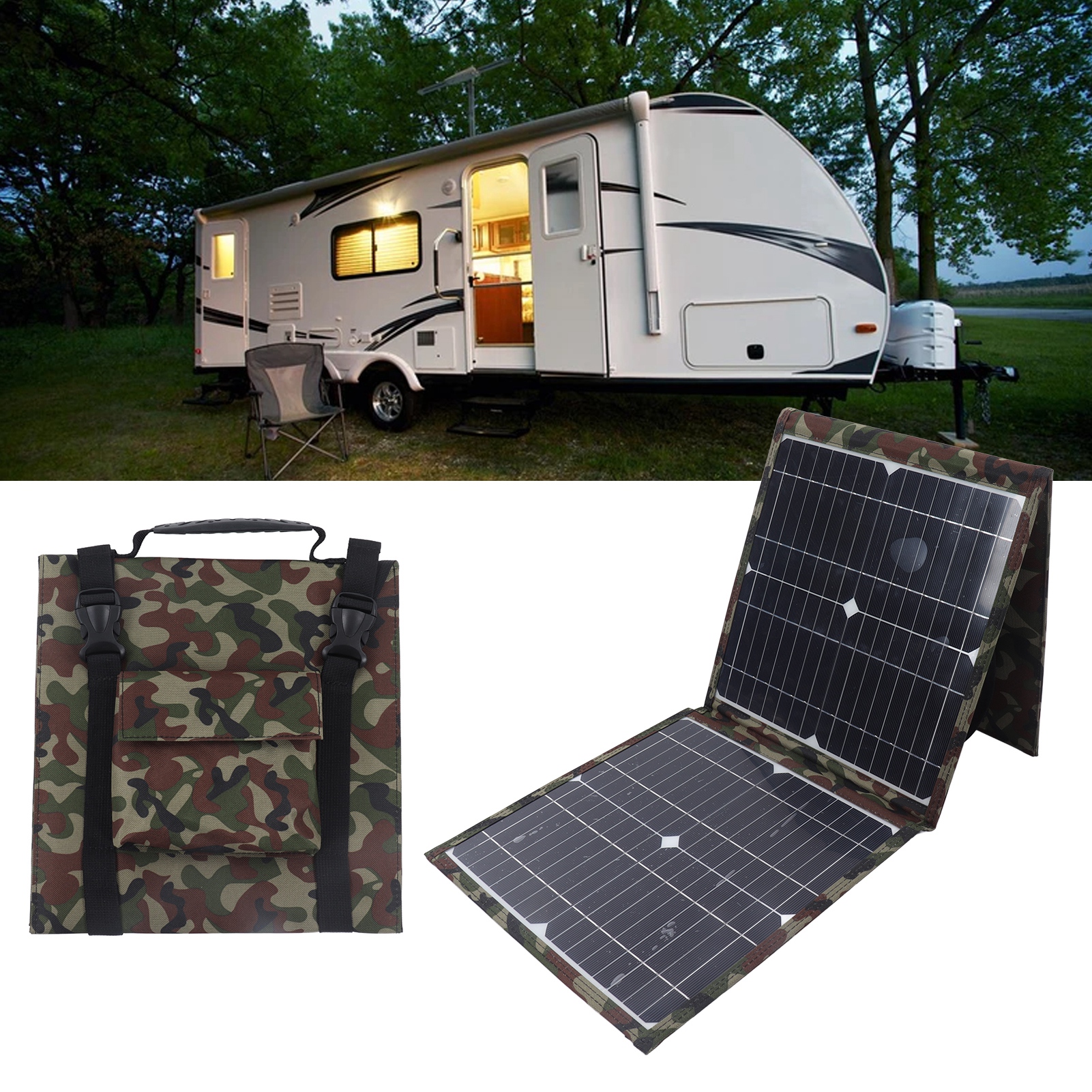 18v 36w Faltbares Solarpanel, Tragbar Und Faltbar Für Den Außeneinsatz