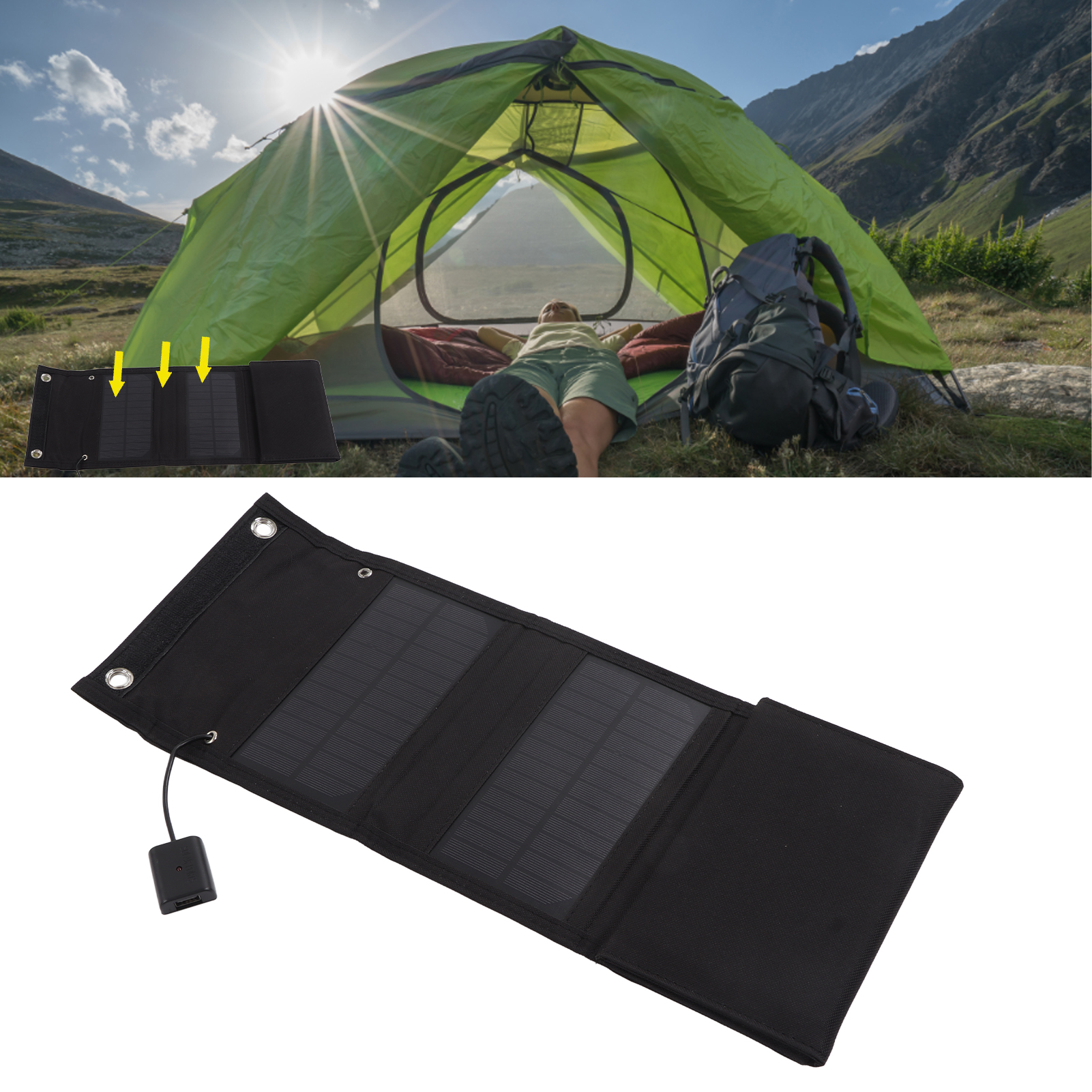 15-w-5-v-solarladegerät, Faltbares Solarladegerät, Tragbare Powerbank