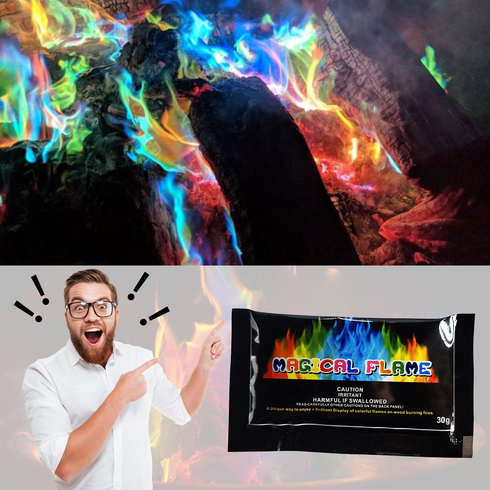 Set Mit 4 Farbigen Flammenpulvern, Magischer Farbwechsler, Zubehör Für Strandpartys Und Lagerfeuer, 30 G