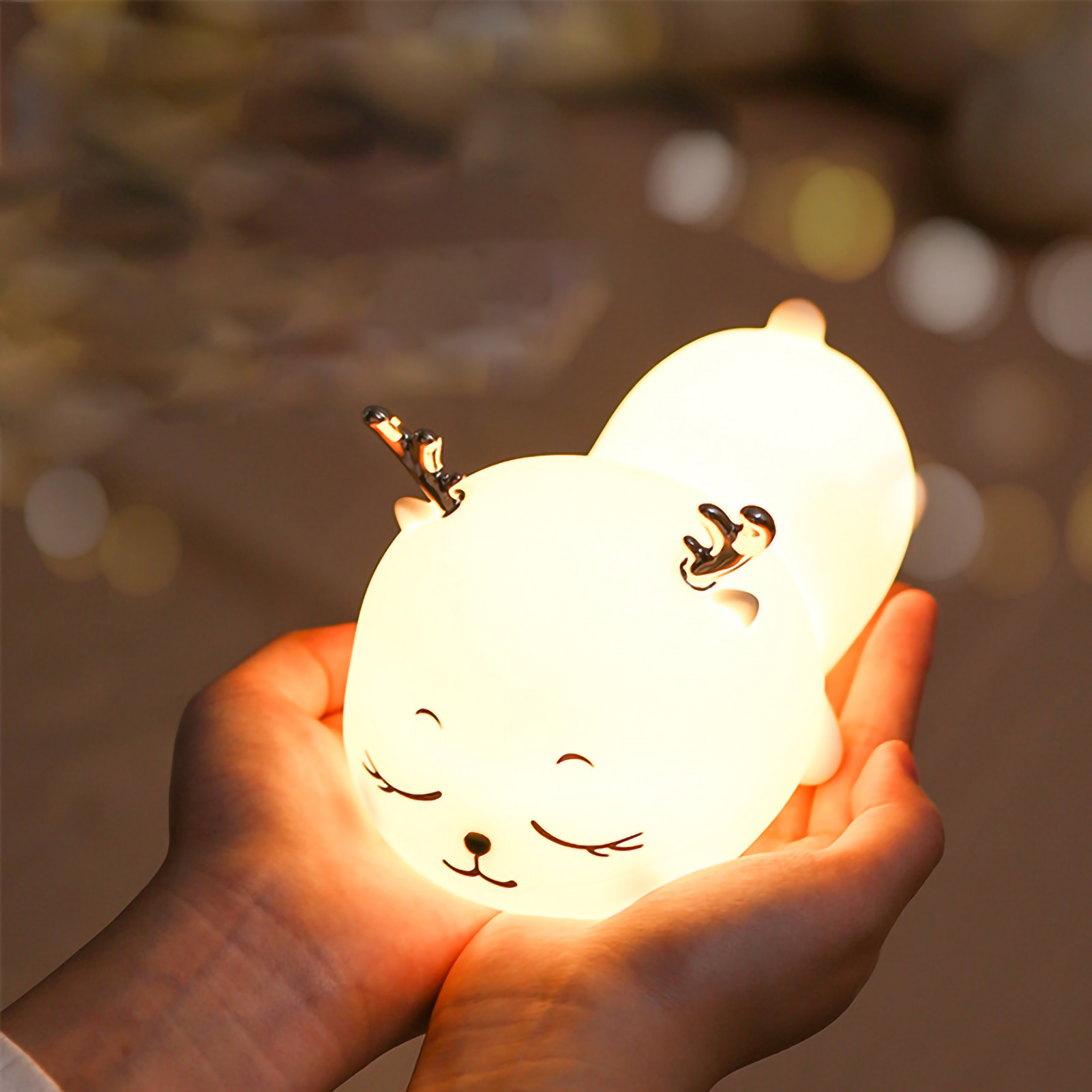 Miniatur-nachtlicht Aus Silikon In Form Eines Rehs, Ideal Zum Schlafen Und Stillen, Farbenfrohe Augenschutzlampe In Form Eines Galoppierenden Pferdes, Intelligenter Timer, Geschenkspielzeug Für Kinder
