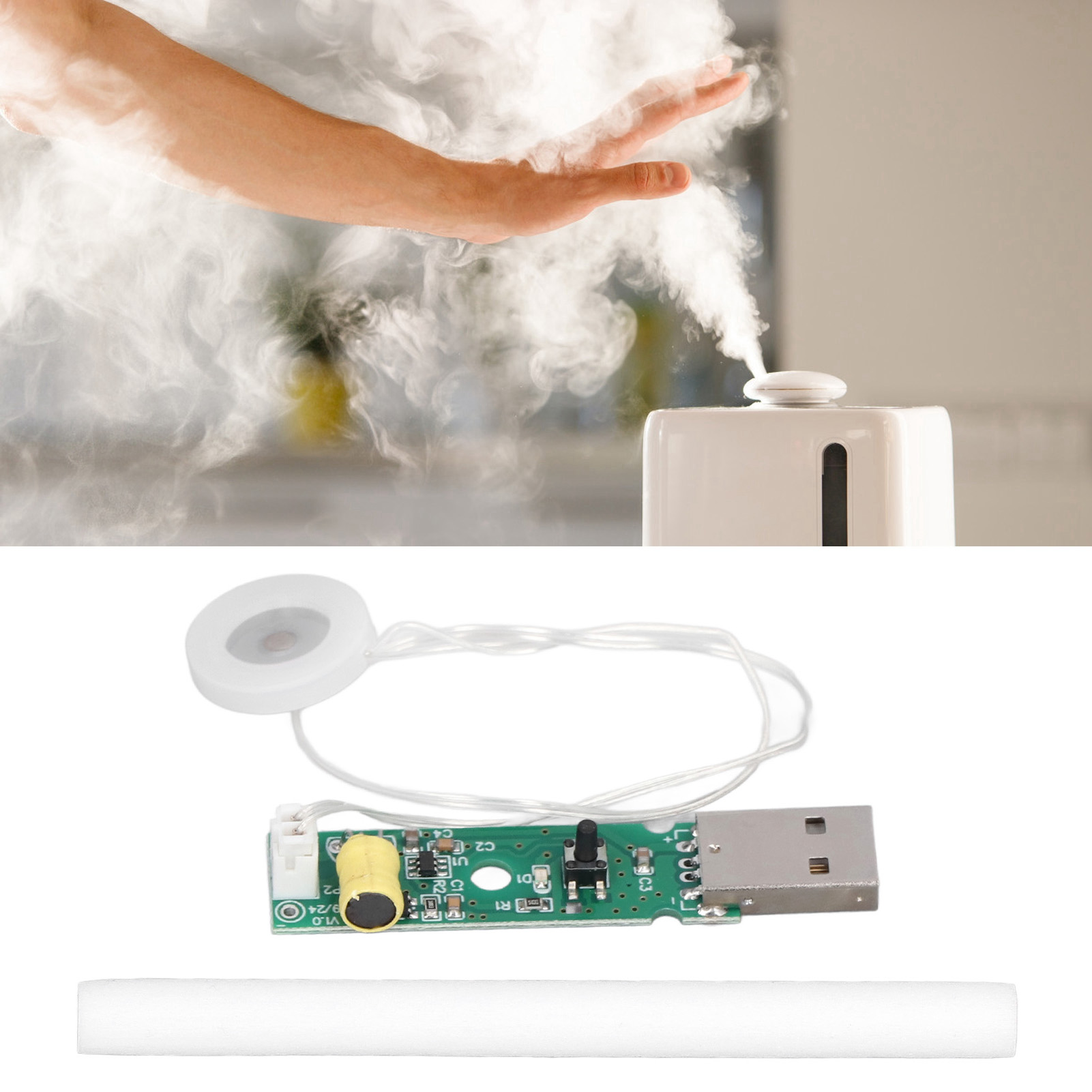 Ultraschall-luftbefeuchter Mit Automatischer Abschaltung Durch Einen Per Schalter Gesteuerten Timer, Zerstäubungsmodul, 740 Löcher, 5 Μm Mikroporöse Zerstäubungsplatte, Geeignet Für 5v Usb-luftbefeuch