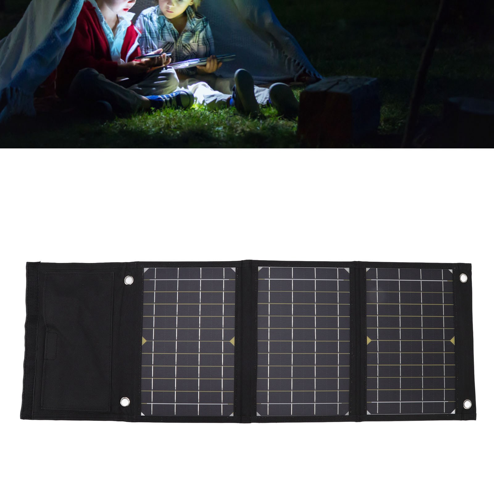 Faltbarer Solarbeutel Mit 24 W Monokristalliner Solarzelle, Tragbares Und Einfach Zu Bedienendes Solarladepanel Für Notfälle In Der Freien Natur.