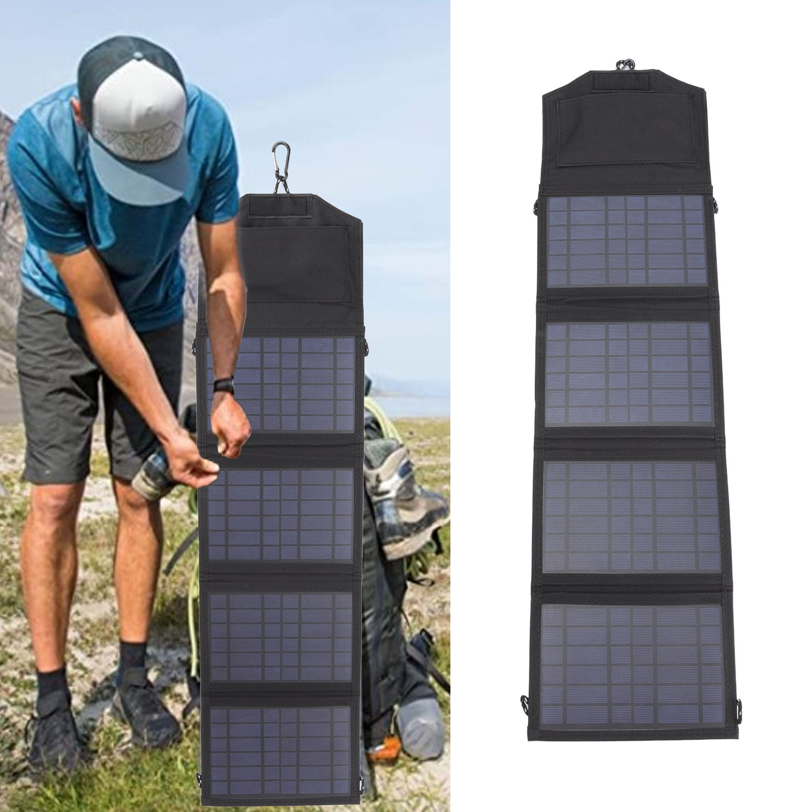 Tragbare, Faltbare Solarladetasche, 14 W 5 V, Solarladepanel, Powerbank