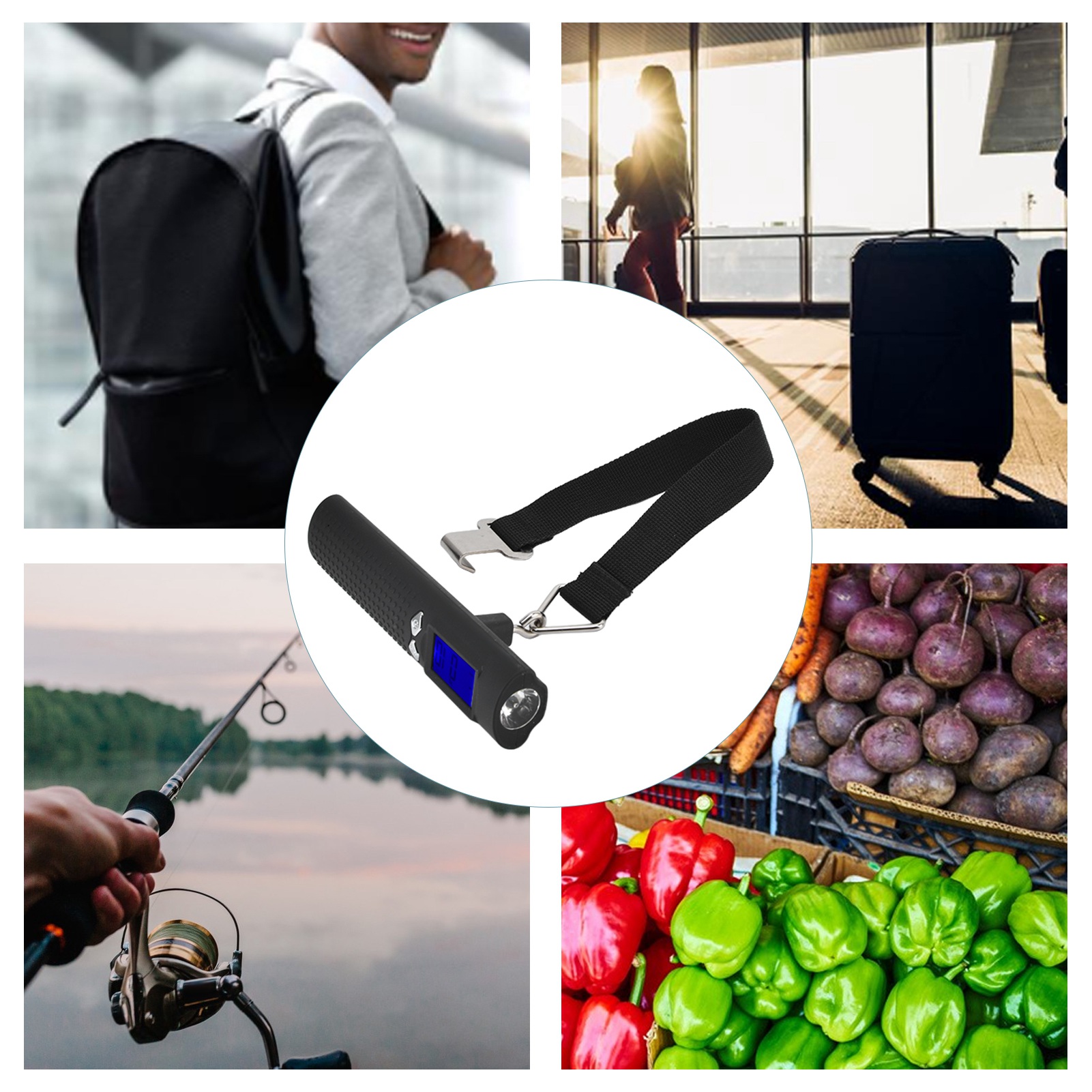 3-in-1 Tragbare Powerbank, Gepäckwaage Und Taschenlampe